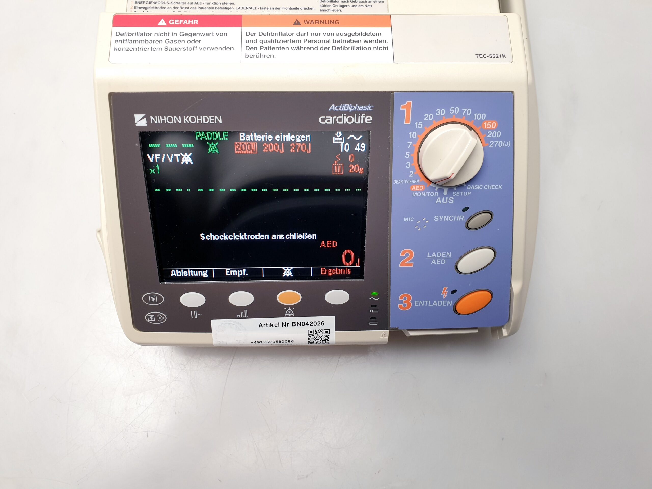 Nihon Kohden TEC-5521K Actibiphasic Cardiolife Defibrillator – Defi thumbnail 7