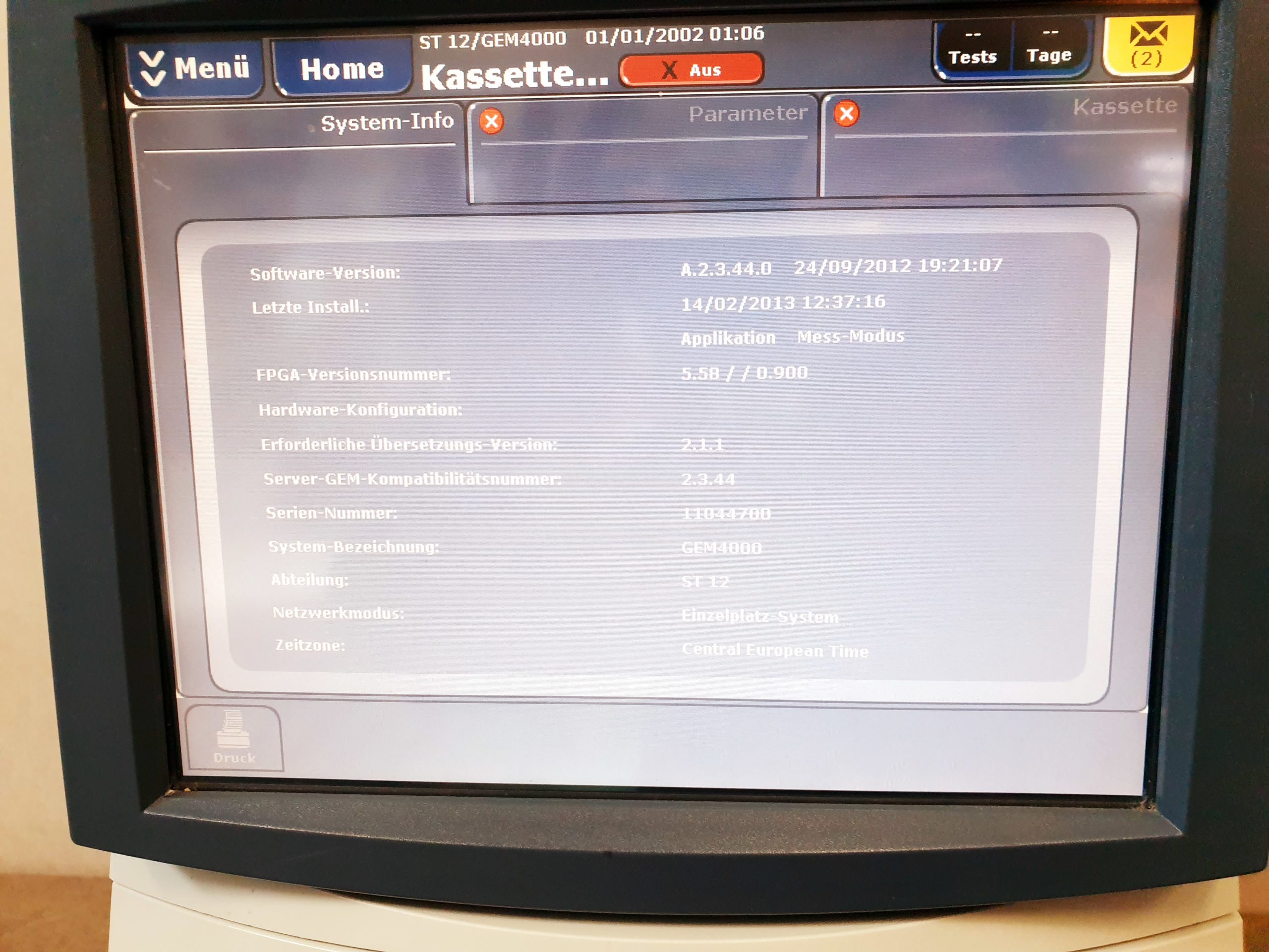 Gem Premier 4000 Blood Gas Analyzer Instrumentation Laboratory Unternehmen— thumbnail 5