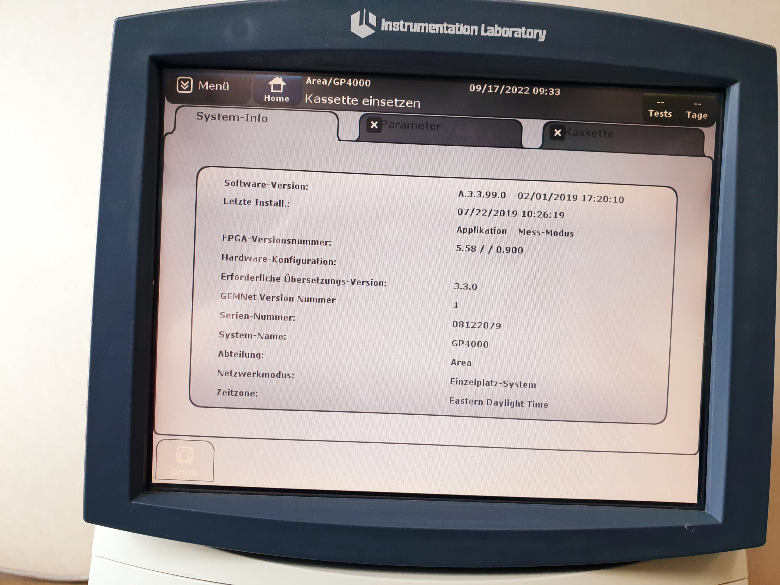 Gem Premier 4000 Blood Gas Analyzer Instrumentation Laboratory Unternehmen thumbnail 2