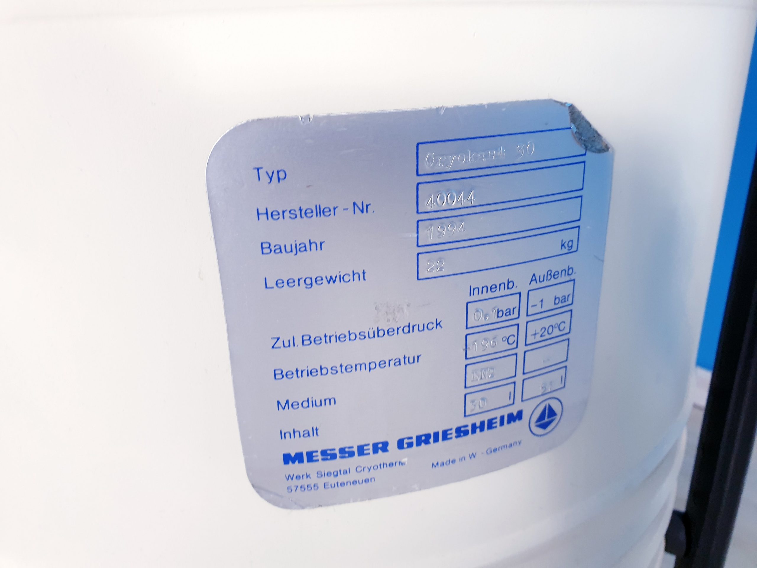 Griesheim CRYOKAUT 30 Stickstoffgefäß Behälter thumbnail 4