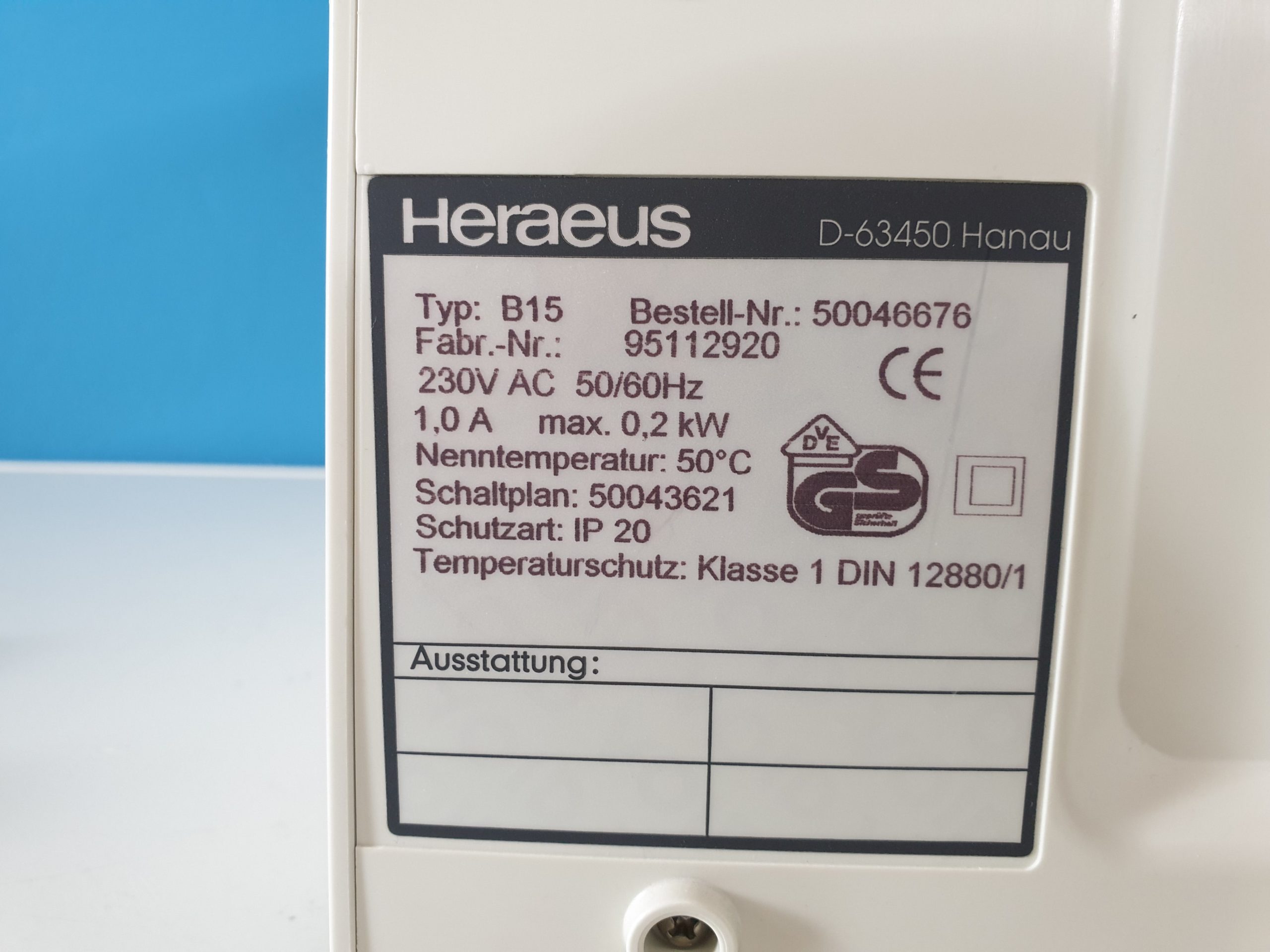 Heraeus B15 Wärmeschrank Umluft-Brutschrank 20-50°C thumbnail 3
