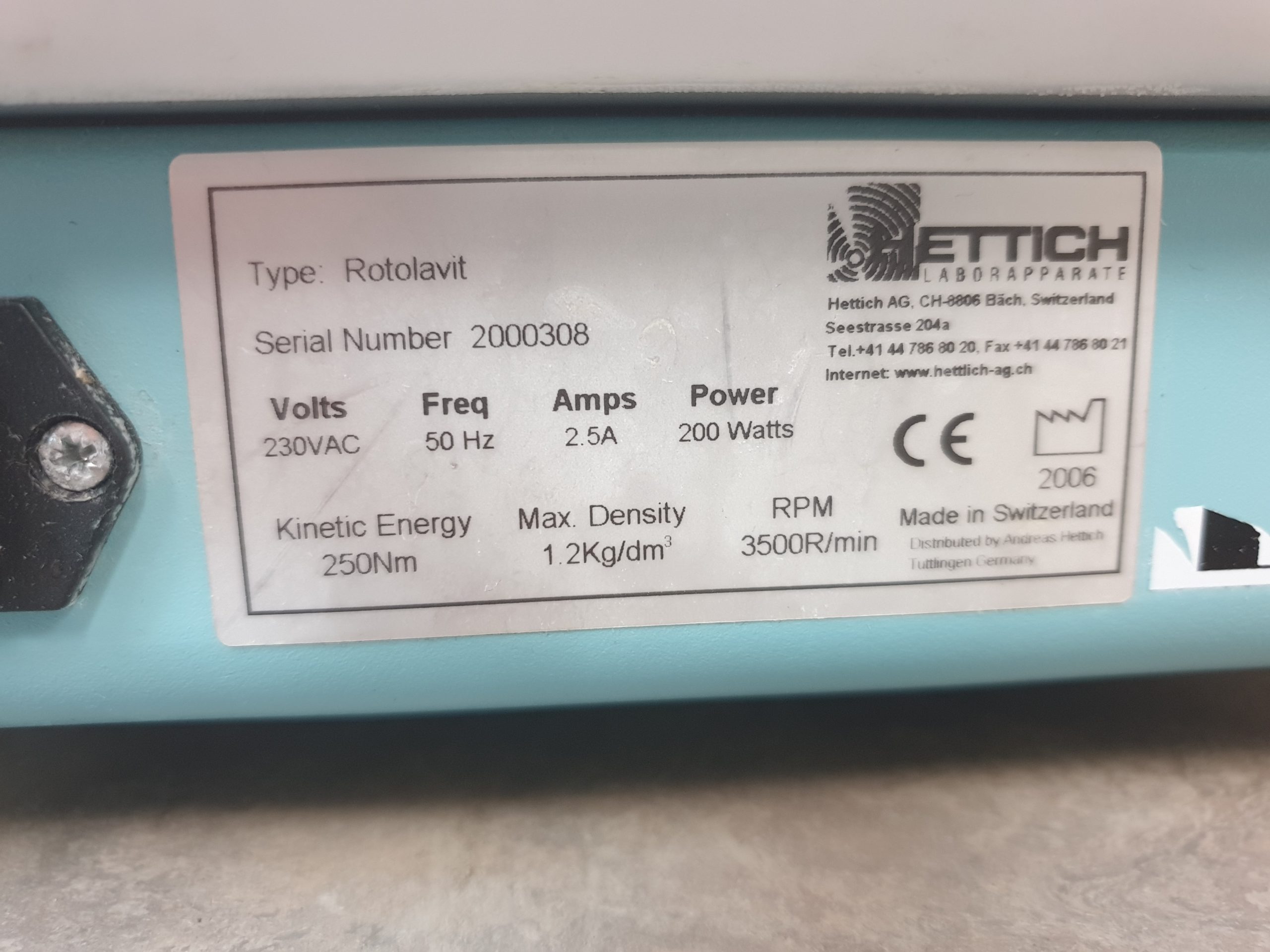 HETTICH Rotolavit cell washing centrifuge Zentrifuge thumbnail 5