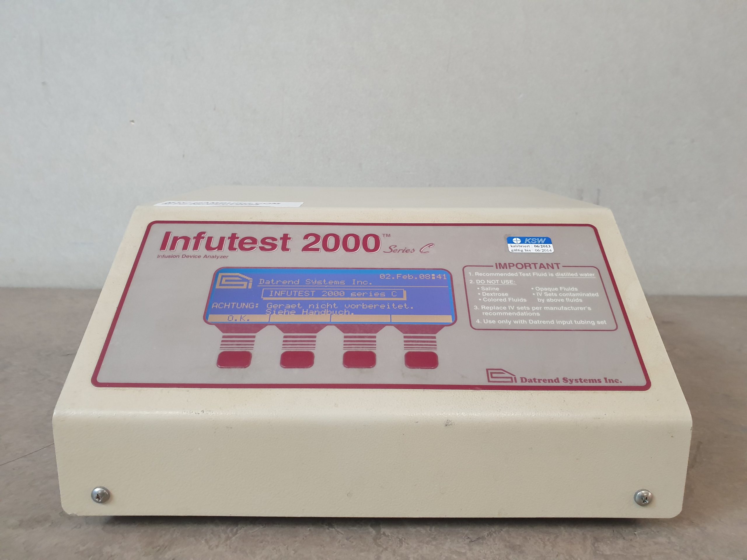 Datrend Infutest 2000 Series C Dual Channel Infusion Pump Device Analyzer — image 1 of 7