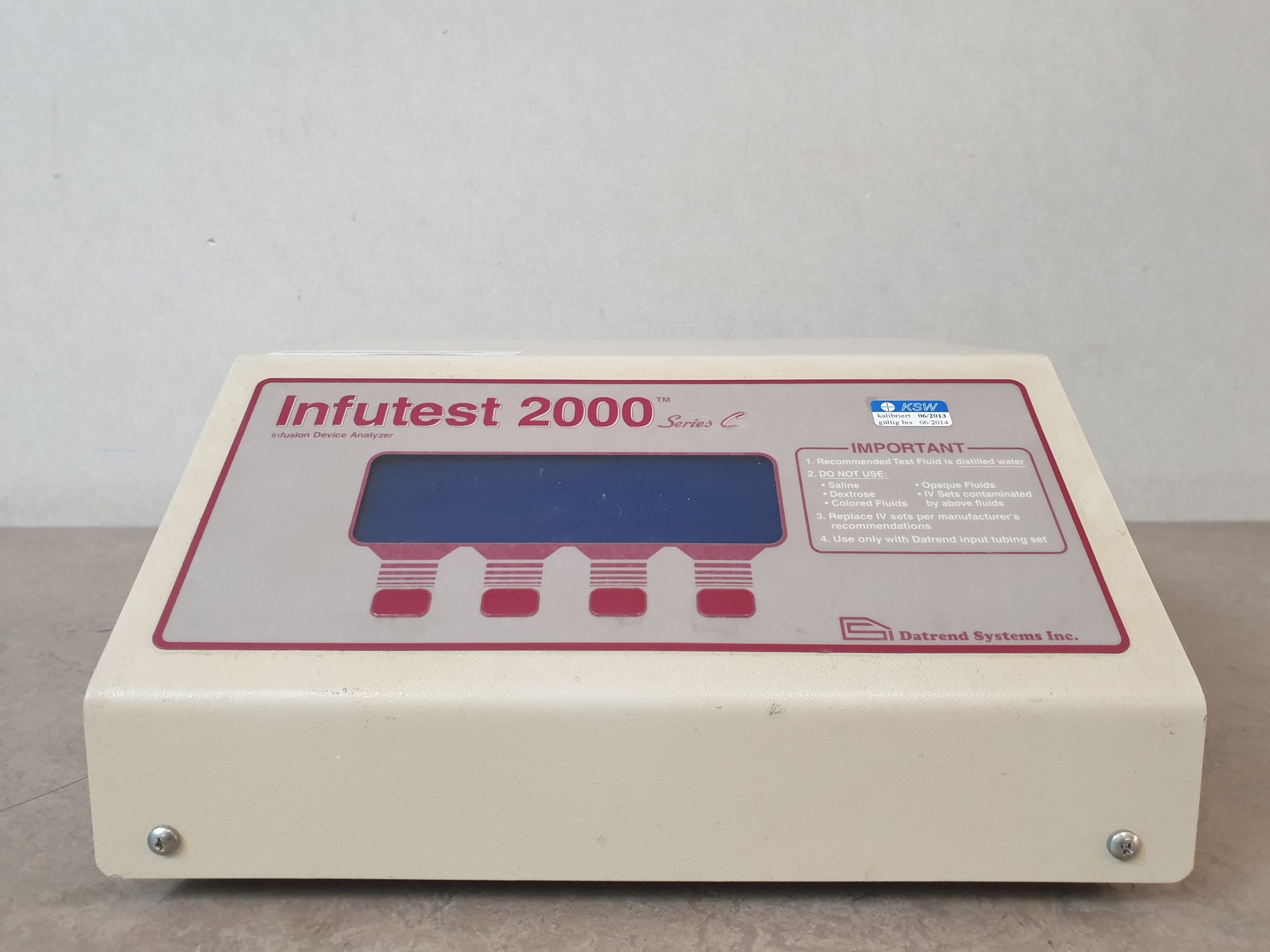 Datrend Infutest 2000 Series C Dual Channel Infusion Pump Device Analyzer thumbnail 2