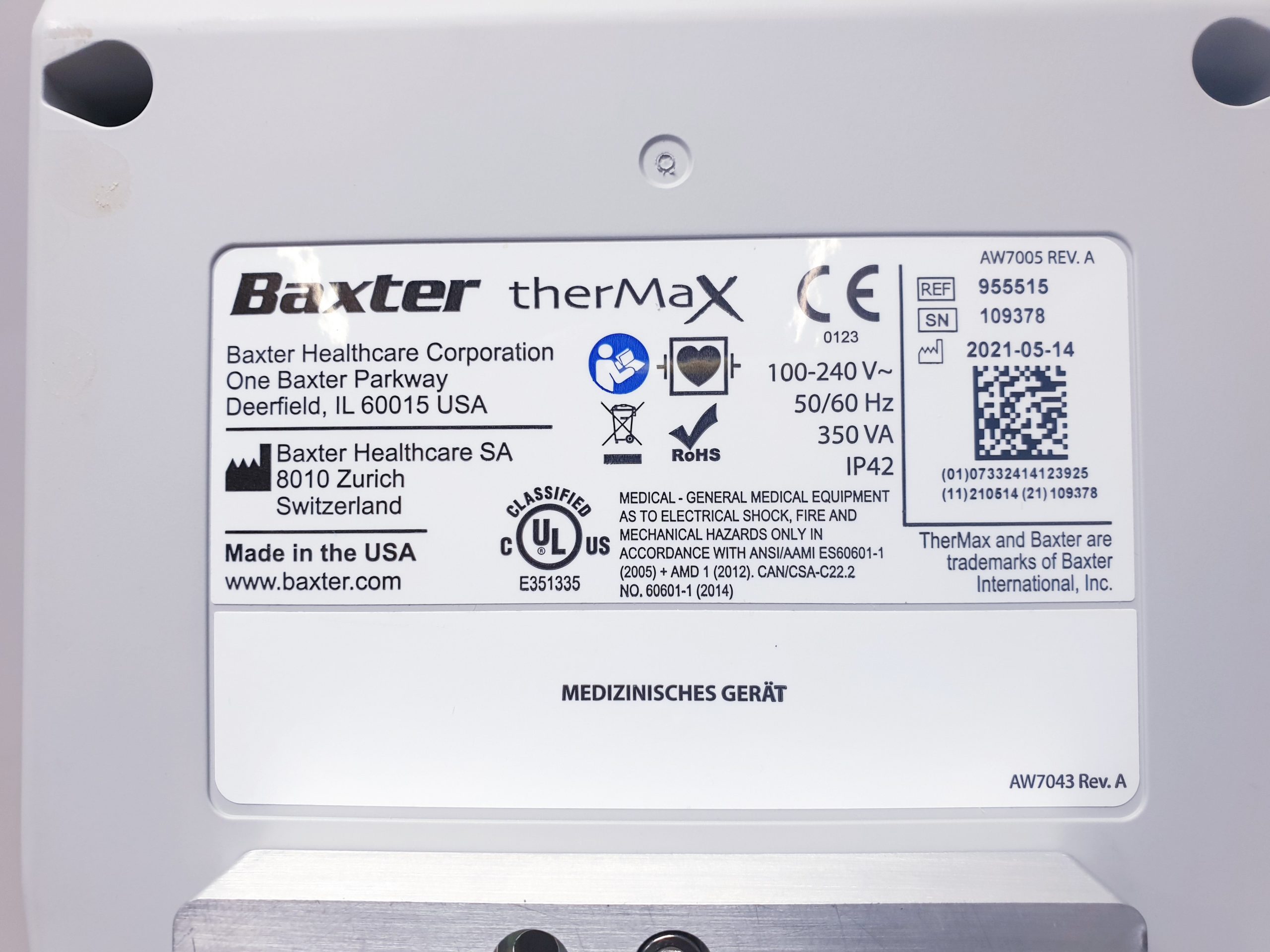Baxter TherMax Blutwärmer DOM 2021 thumbnail 7