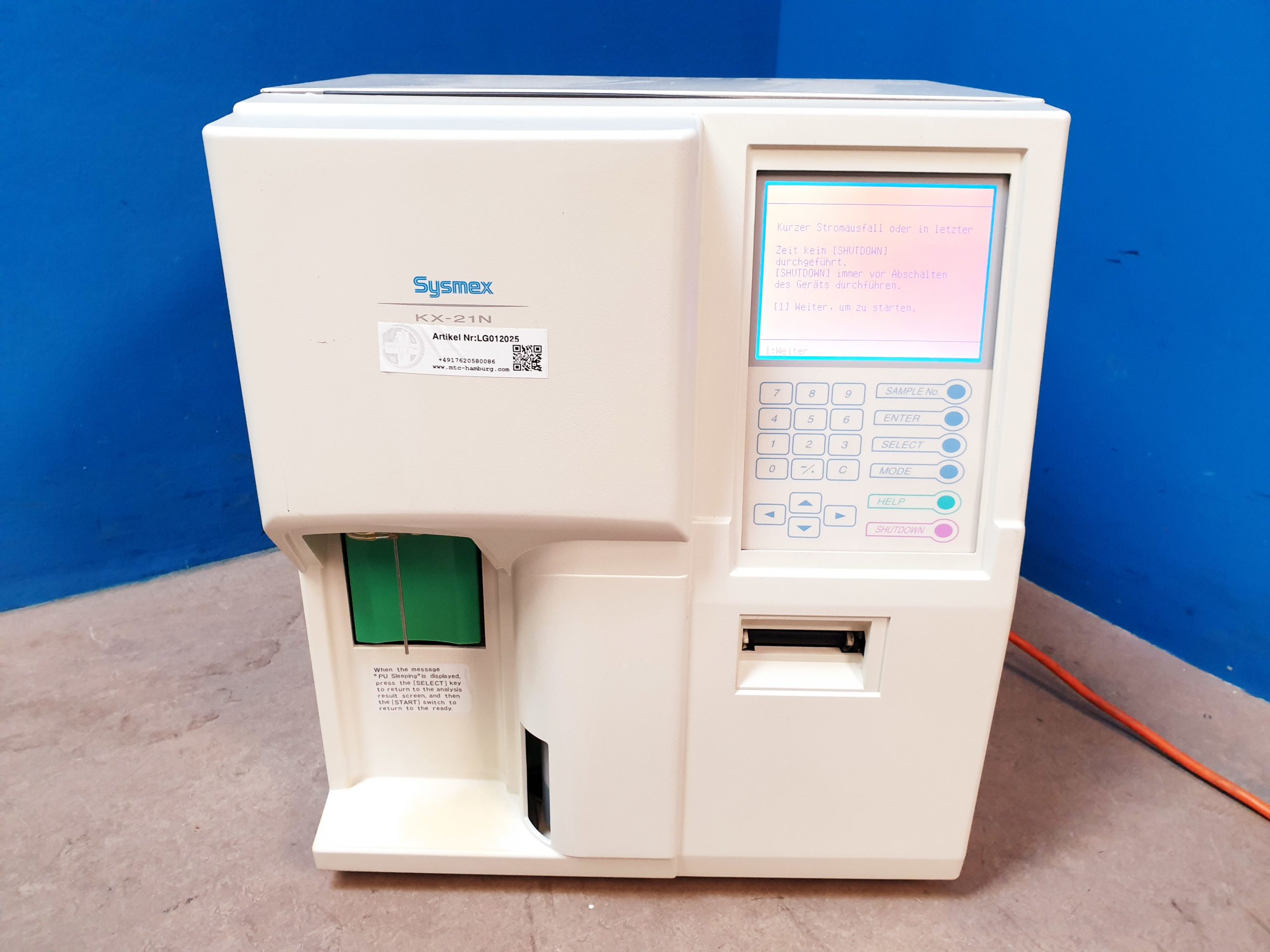 Sysmex KX-21N Automatischer Hämatologie-Analysator thumbnail 2