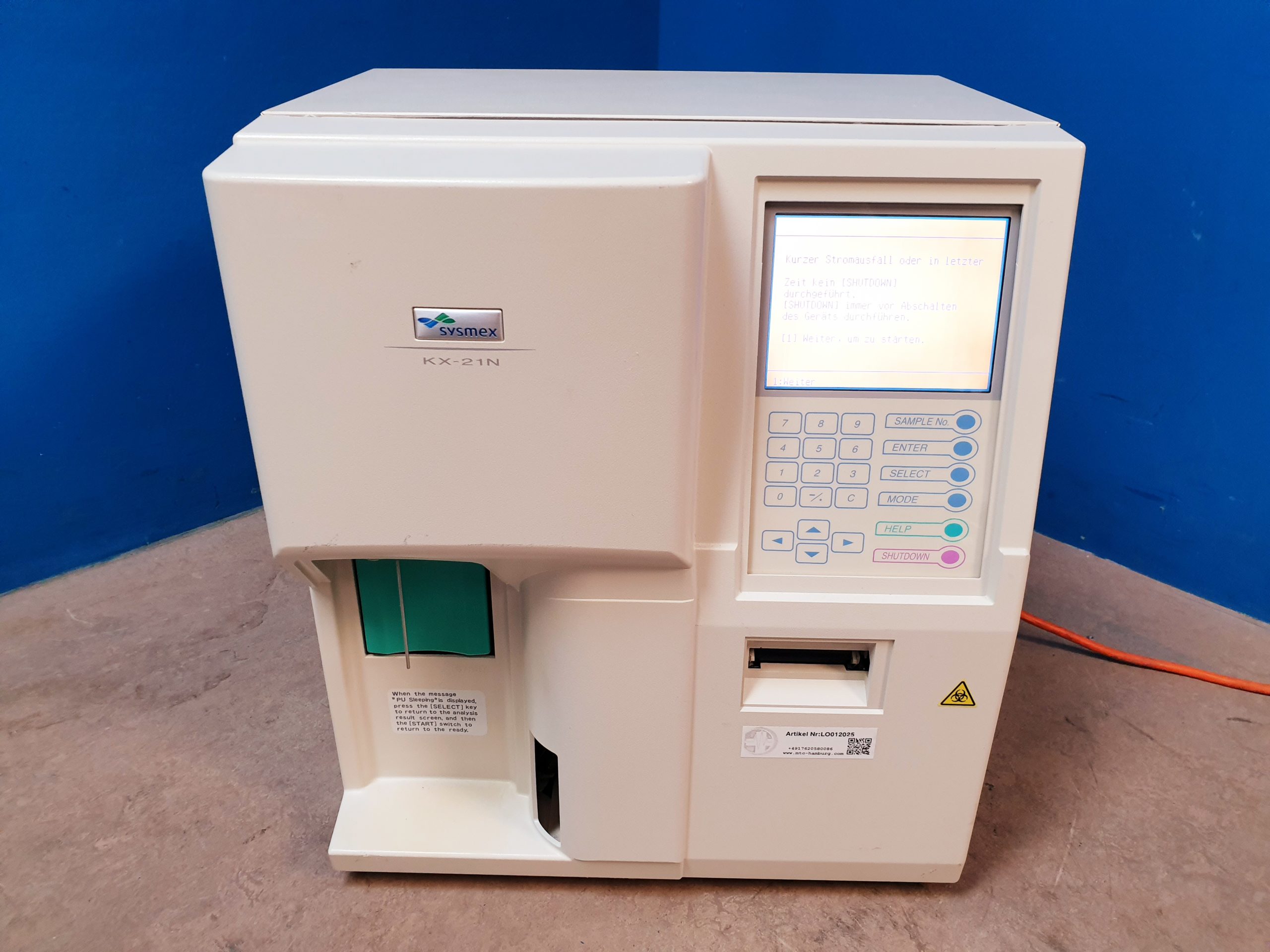 Sysmex KX-21N Automatischer Hämatologie- Analysator thumbnail 3