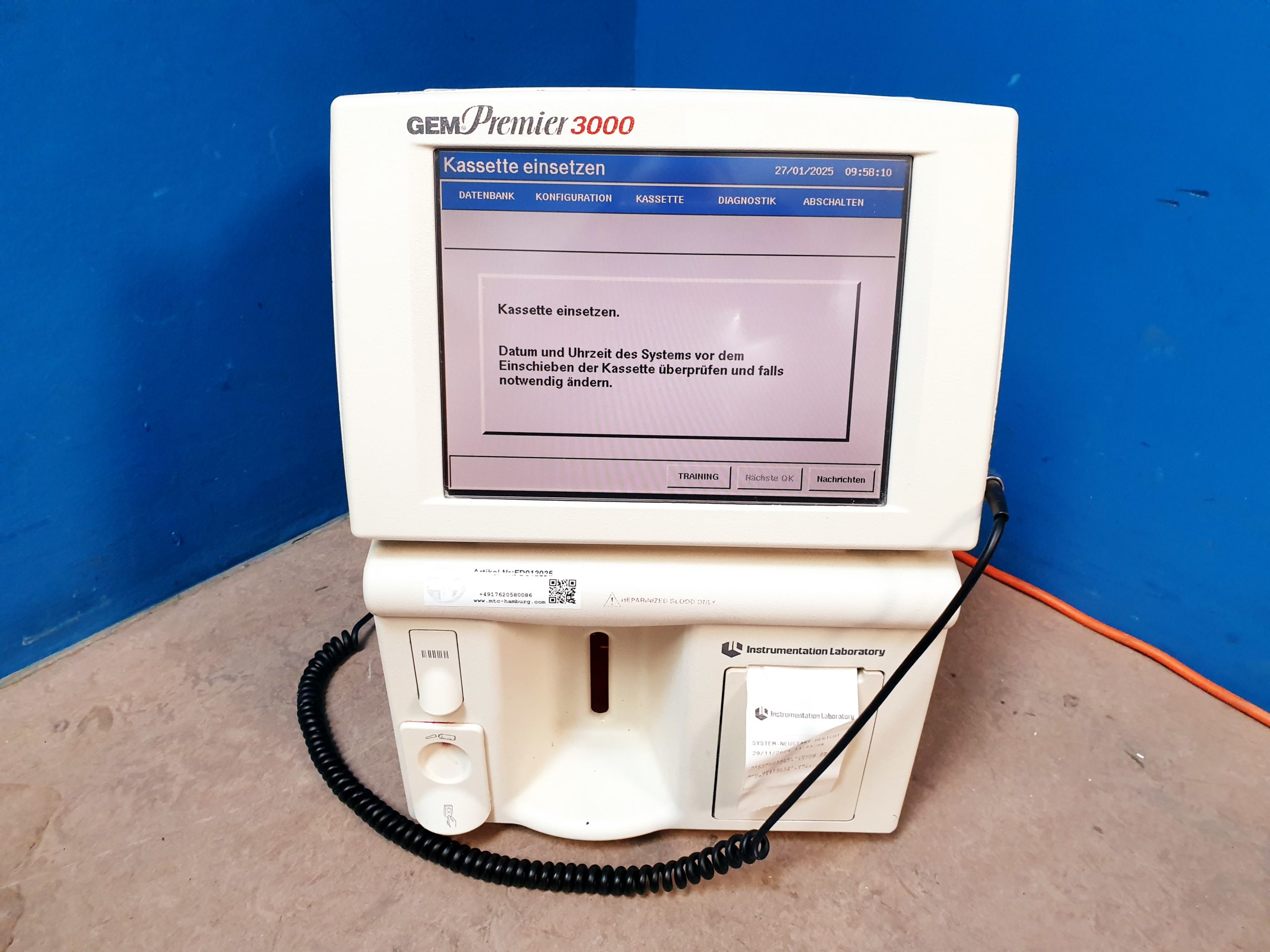 GEM Premier 3000 Blutgas Elektrolyt-Analysatoren thumbnail 4