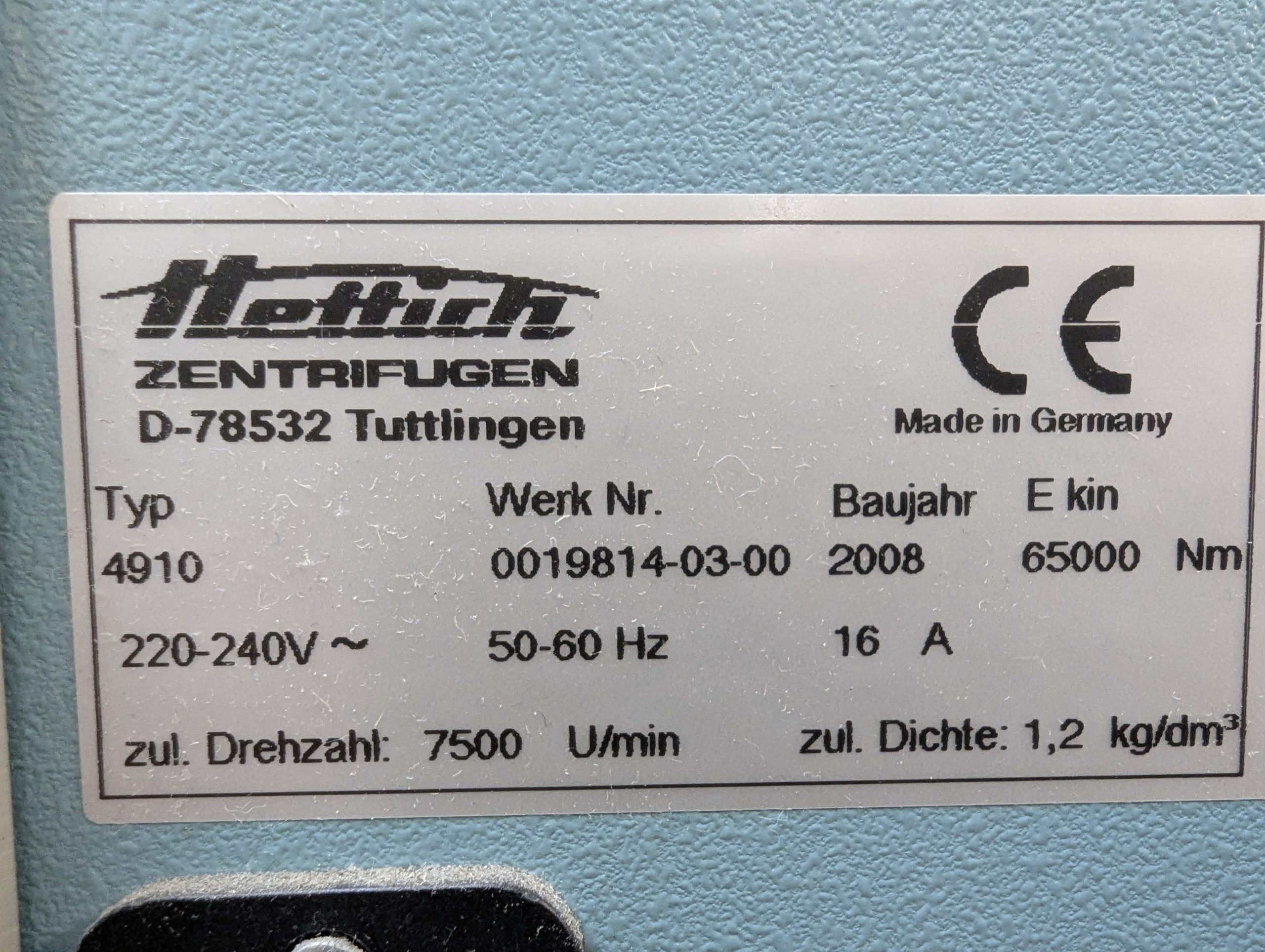 Hettich Rotixa 50 RS 4910 Kühlzentrifuge Zentrifuge thumbnail 16