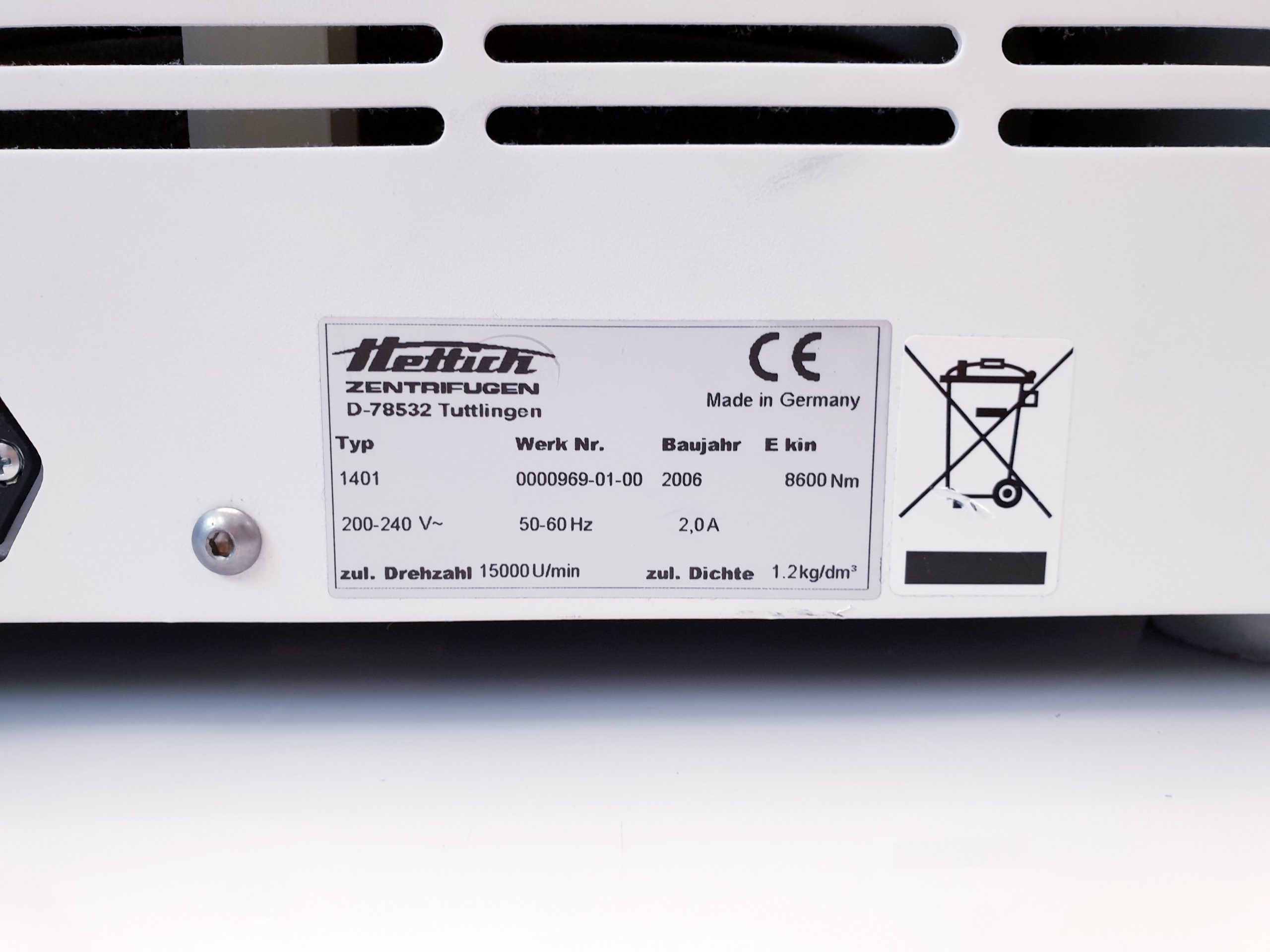 Hettich Universal 320 – Ref 1401 Zentrifuge thumbnail 7