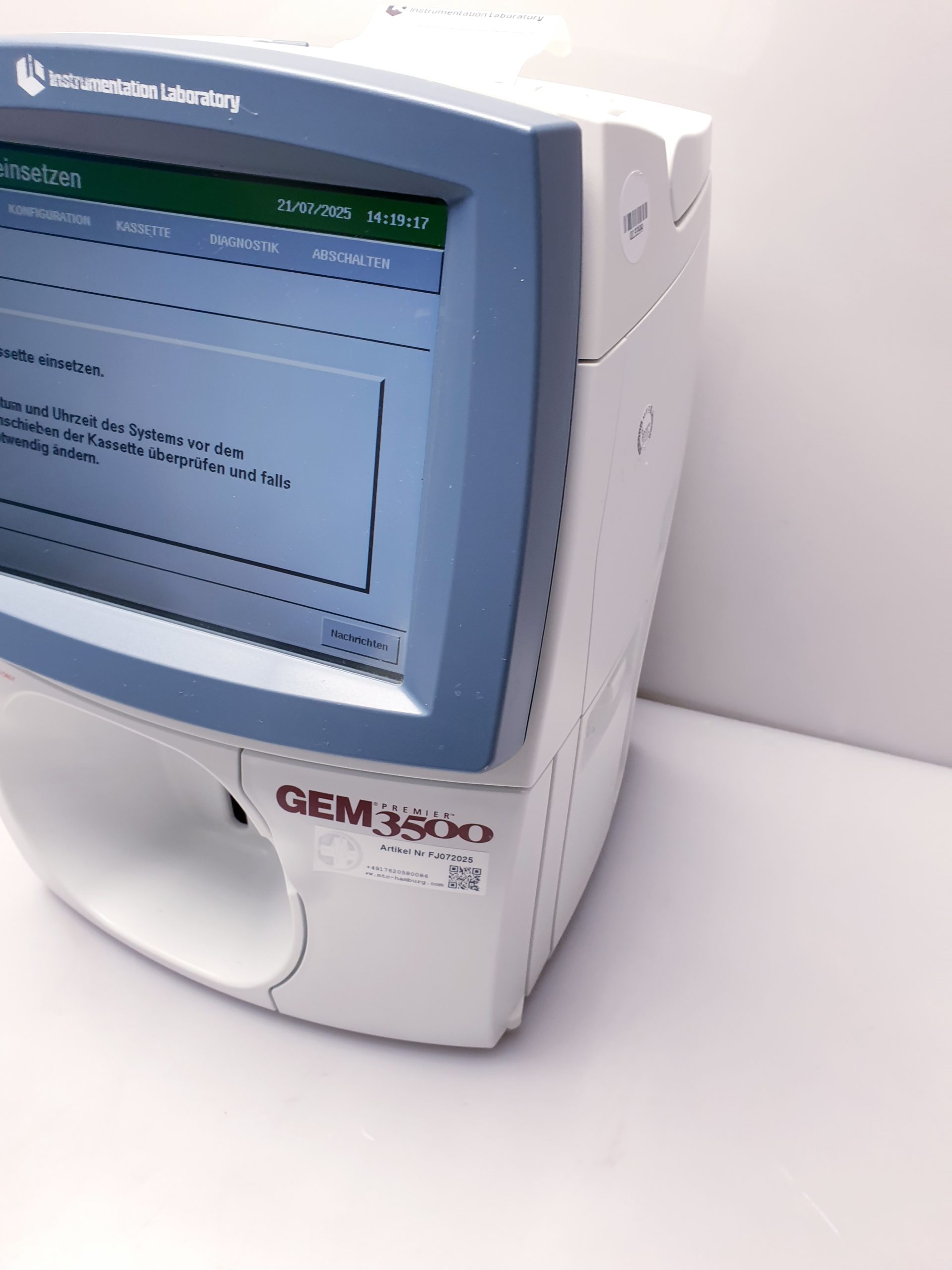 INSTRUMENTATION LABORATORY GEM Premier 3500 thumbnail 2