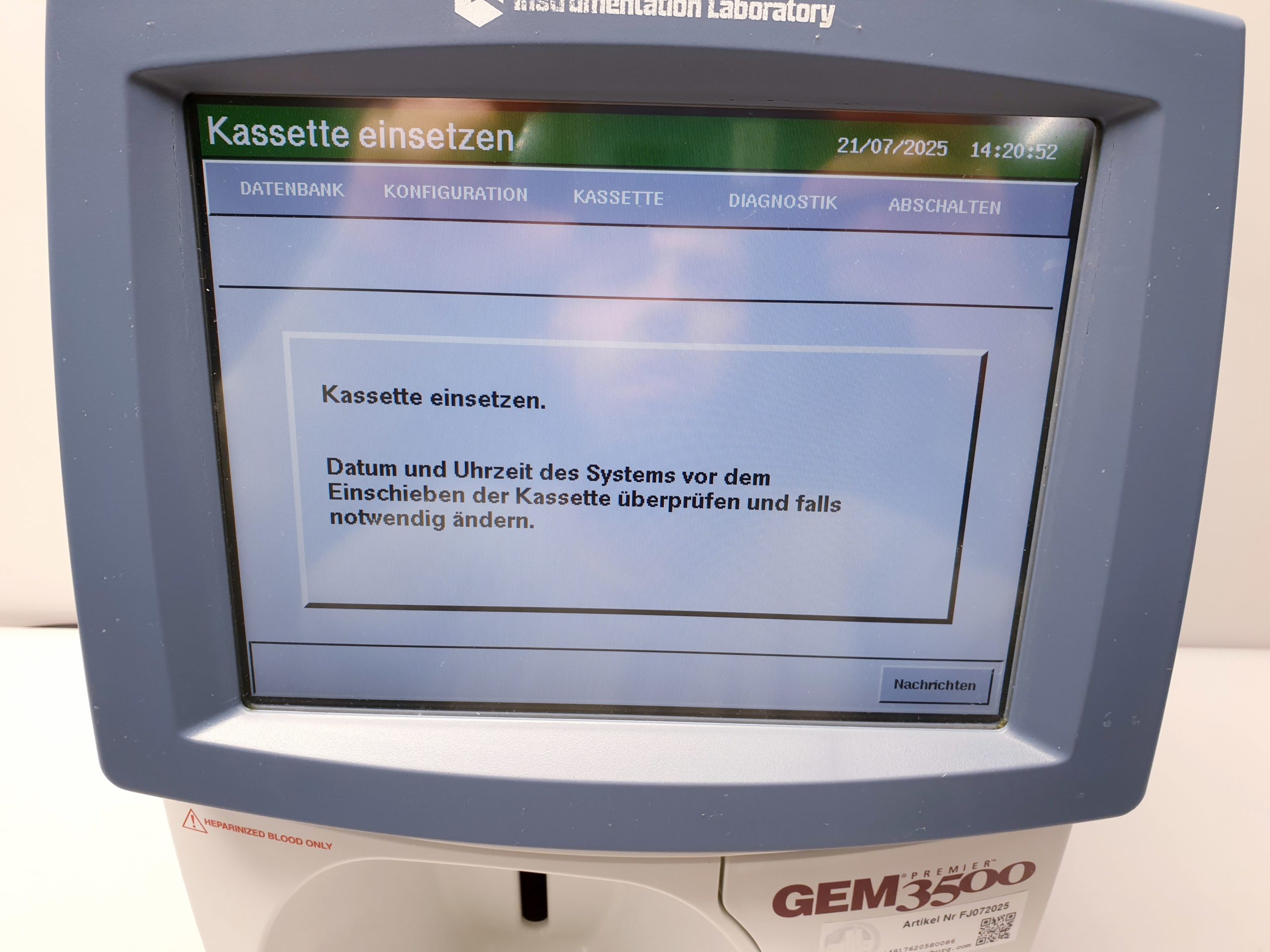 INSTRUMENTATION LABORATORY GEM Premier 3500 thumbnail 4