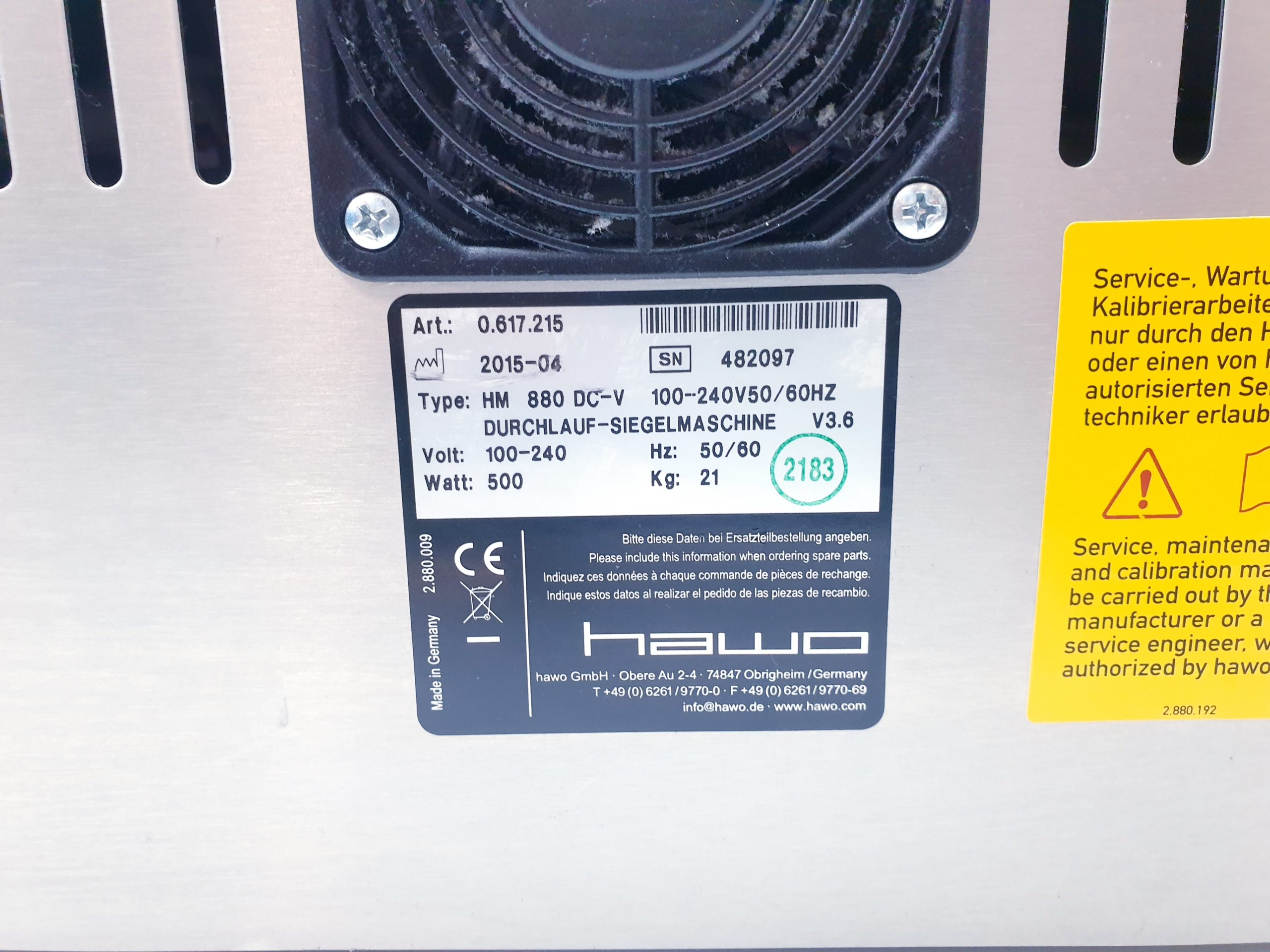 Hawo hm 880 DC-V Folienschweizgerät Durchlaufsiegelgerät hm 880 DC-V thumbnail 9