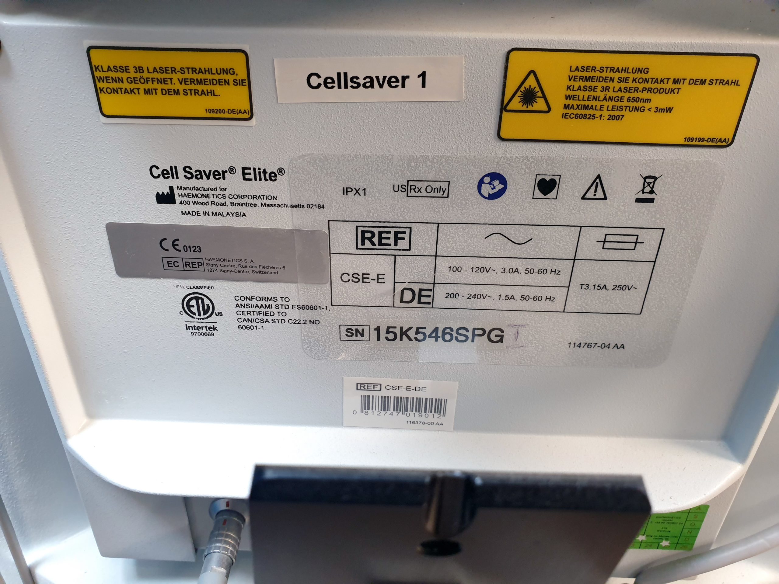 Haemonetics Cell Saver Elite 1 CSE-E medical Systems thumbnail 12