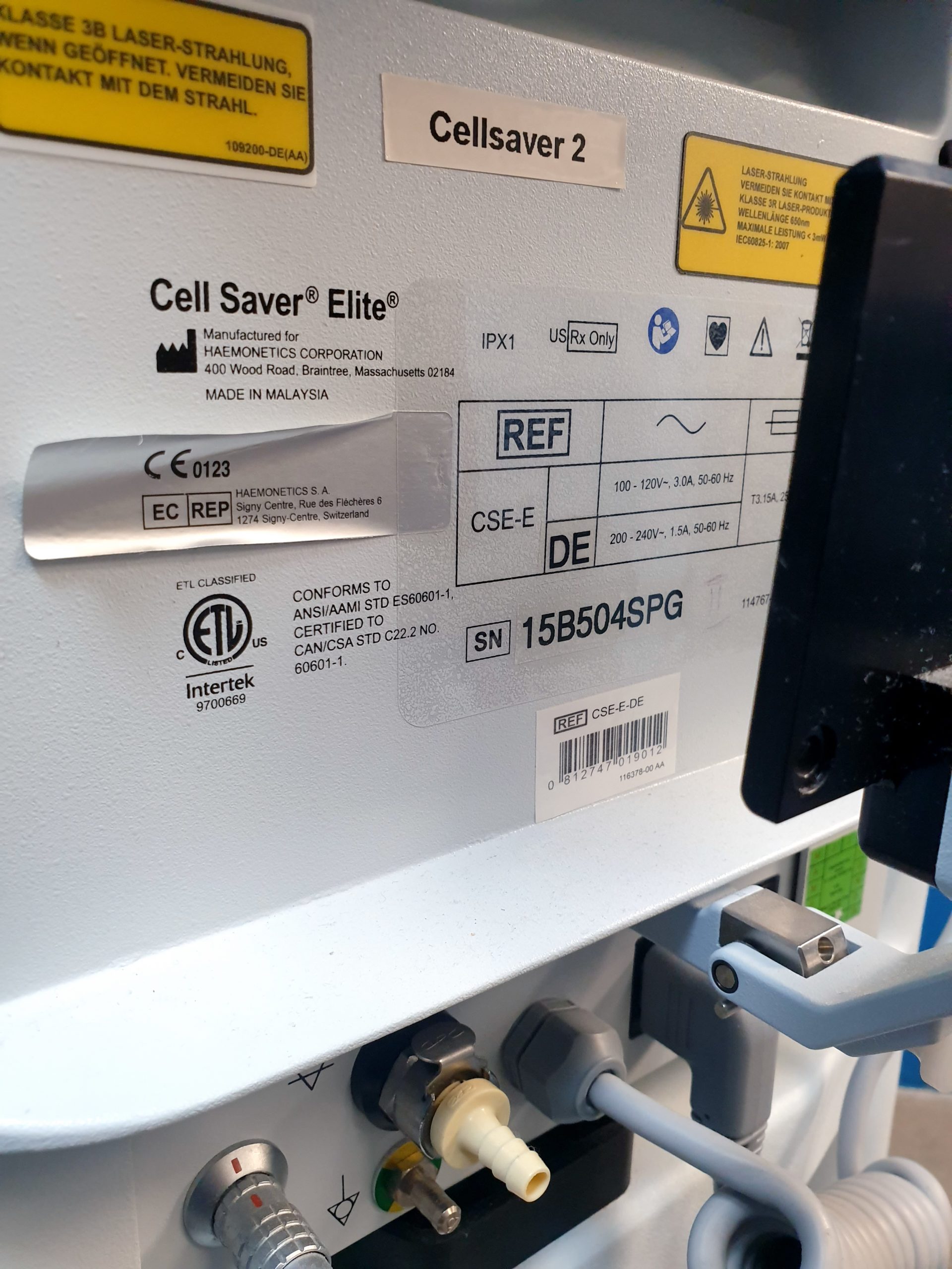 Haemonetics cell saver elite 2 cse-e intraoperatives Autotransfusionssystem thumbnail 12