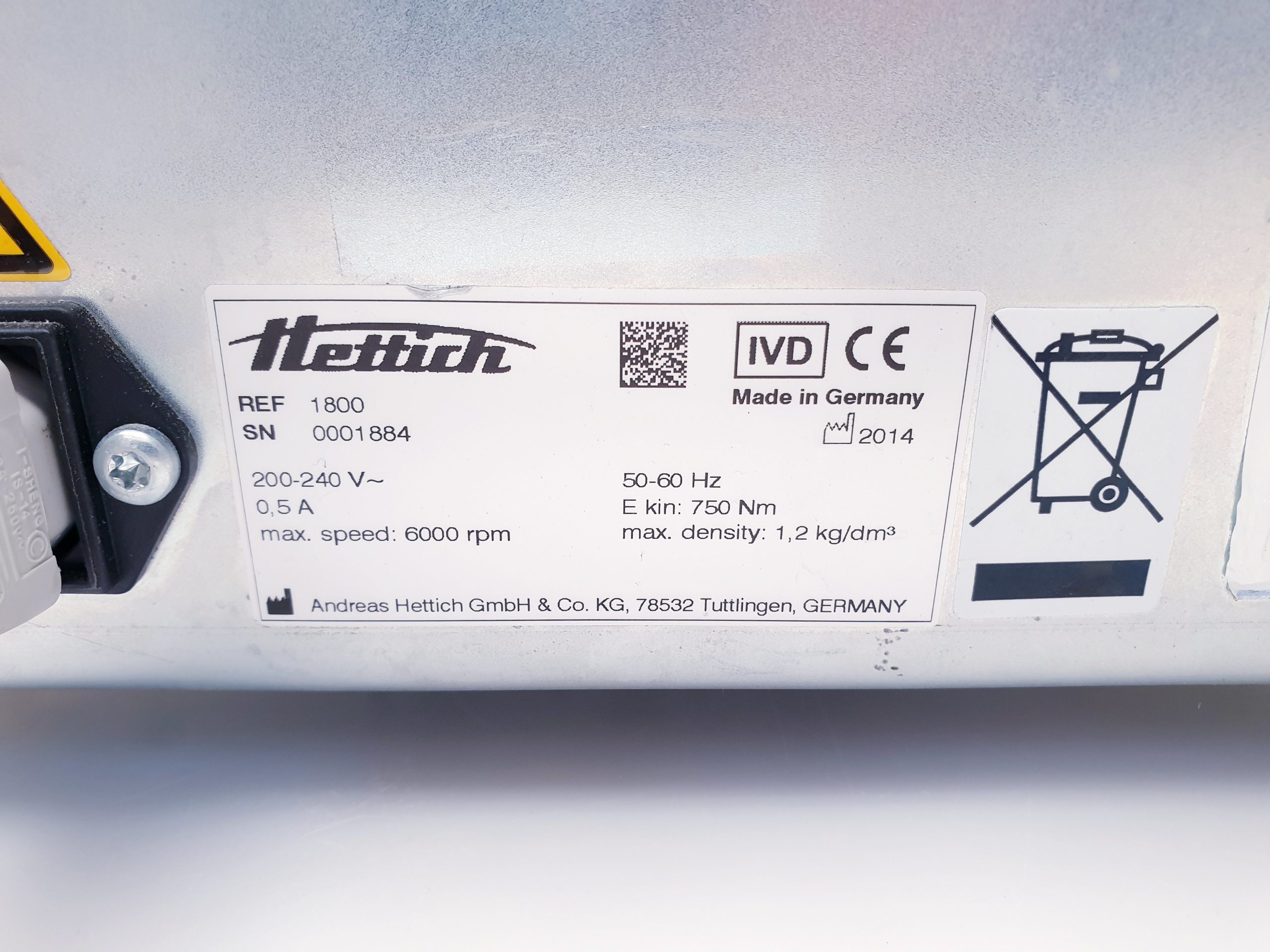 Hettich 1800 EBA 200 – EBA200 Kleinzentrifuge Zentrifuge thumbnail 8