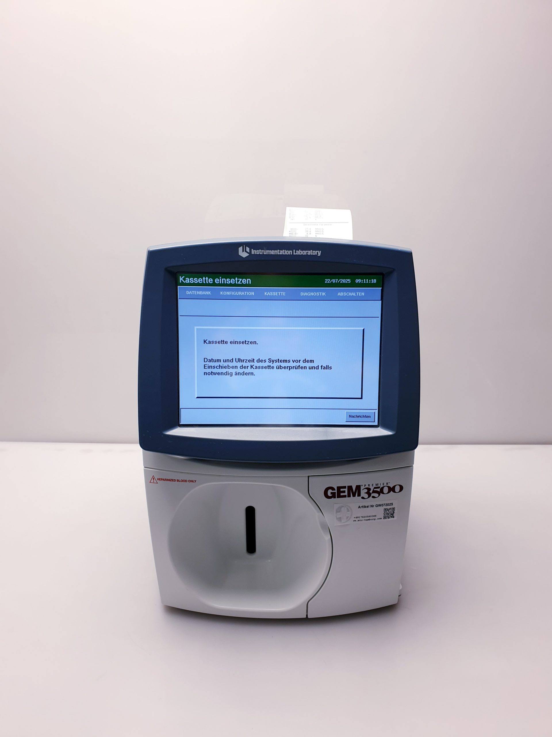 GEM Premier 3500 POC Blood Gas Analyzer thumbnail 2