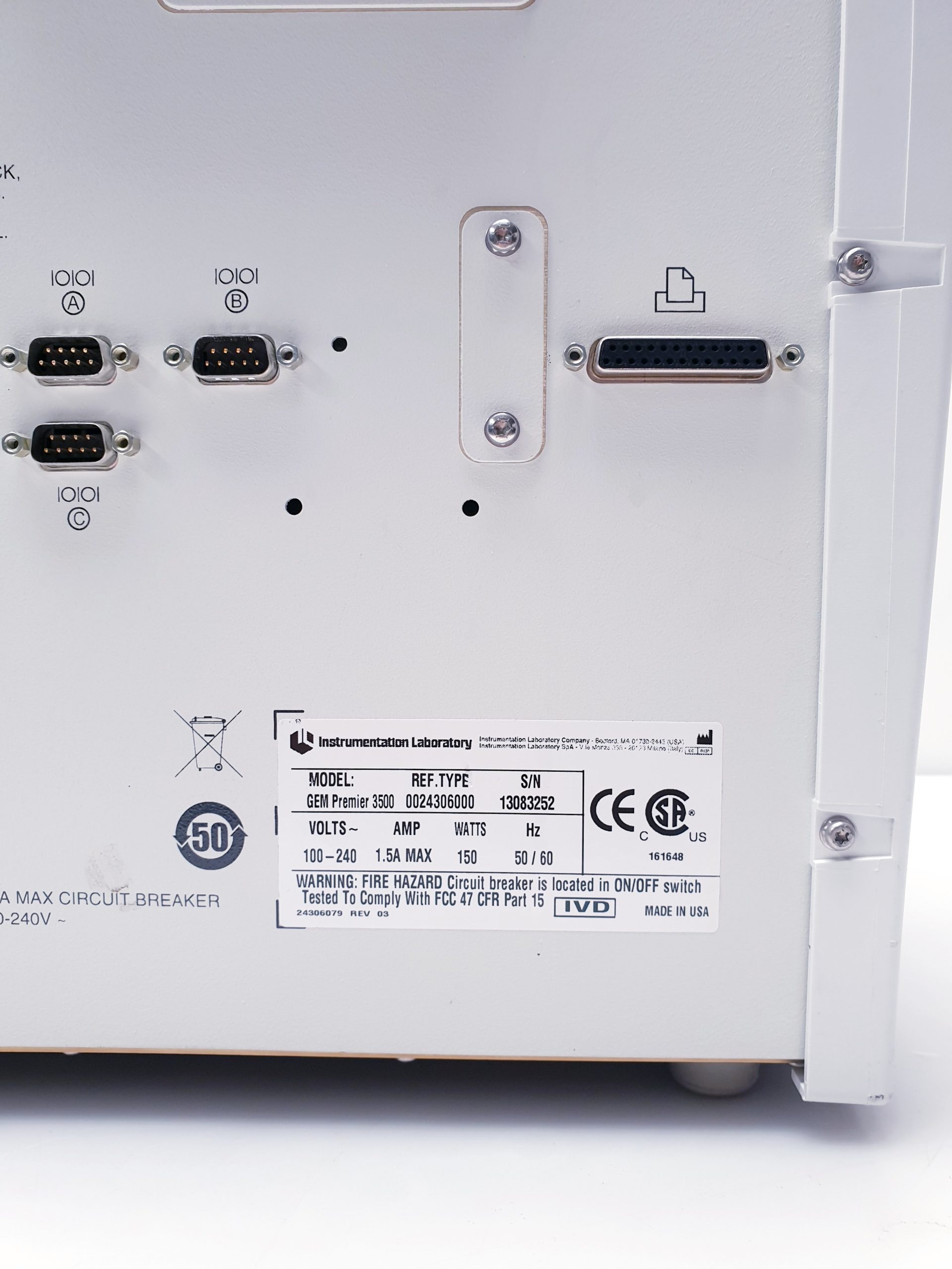 GEM Premier 3500 POC Blood Gas Analyzer thumbnail 15