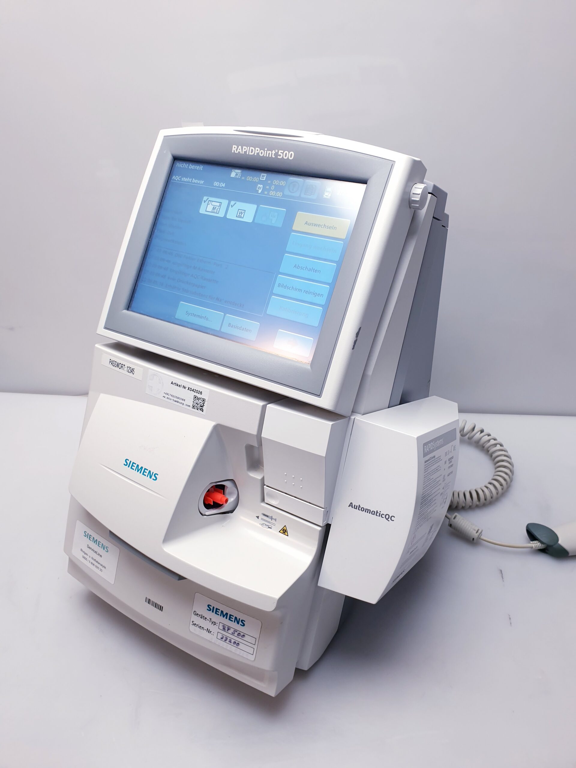 SIEMENS RAPIDPOINT 500 BLUTGASANALYSESYSTEM BlutgasElektrolyt-Analysator thumbnail 8