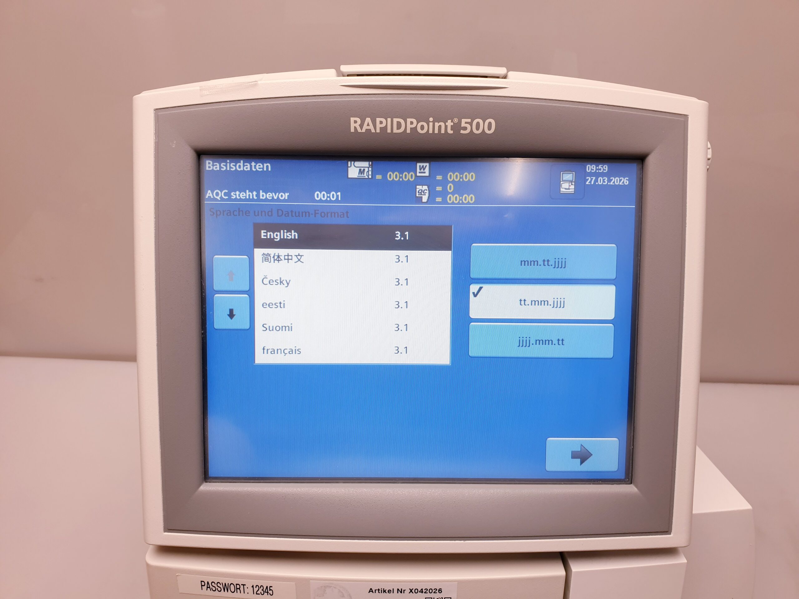 SIEMENS RAPIDPOINT 500 BLUTGASANALYSESYSTEM BlutgasElektrolyt-Analysator thumbnail 12