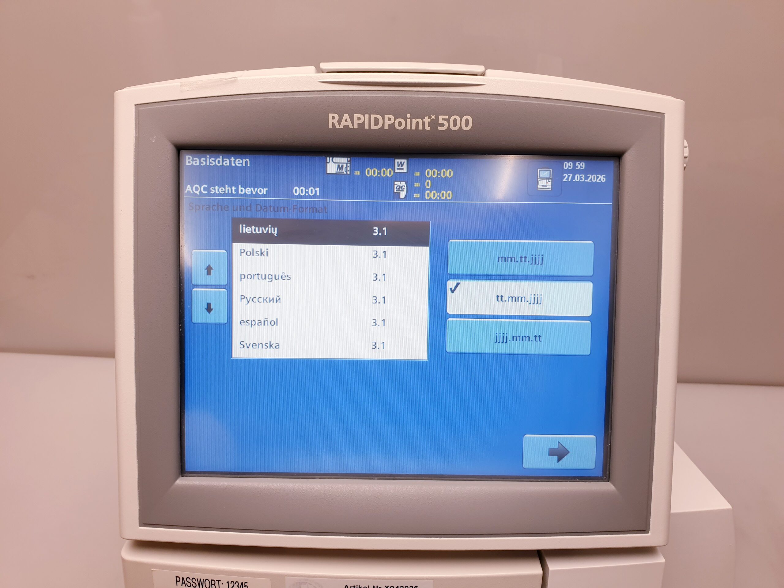 SIEMENS RAPIDPOINT 500 BLUTGASANALYSESYSTEM BlutgasElektrolyt-Analysator thumbnail 13