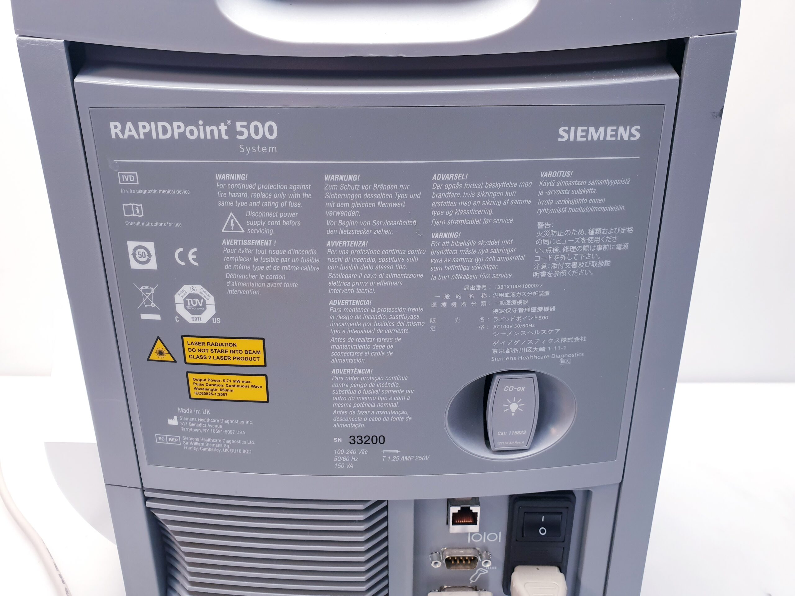 SIEMENS RAPIDPOINT 500 BLUTGASANALYSESYSTEM BlutgasElektrolyt-Analysator thumbnail 21