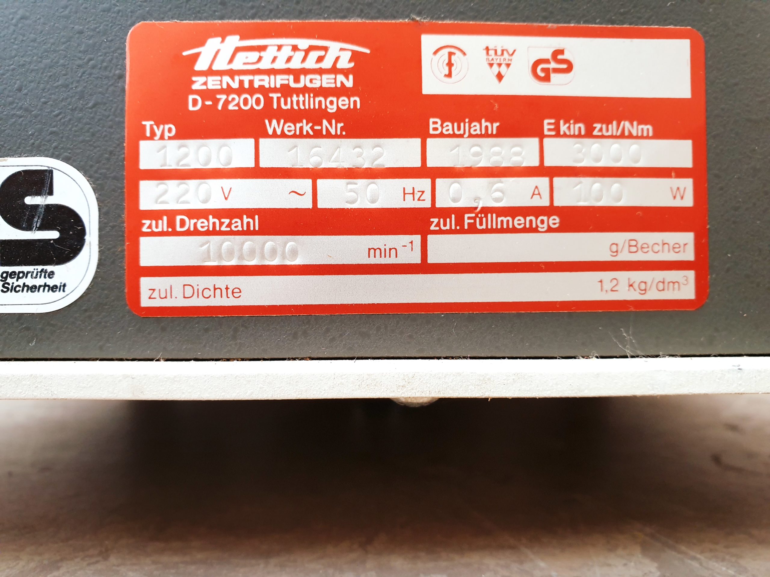 Hettich Universal 1200 Tischzentrifuge Zentrifuge thumbnail 6