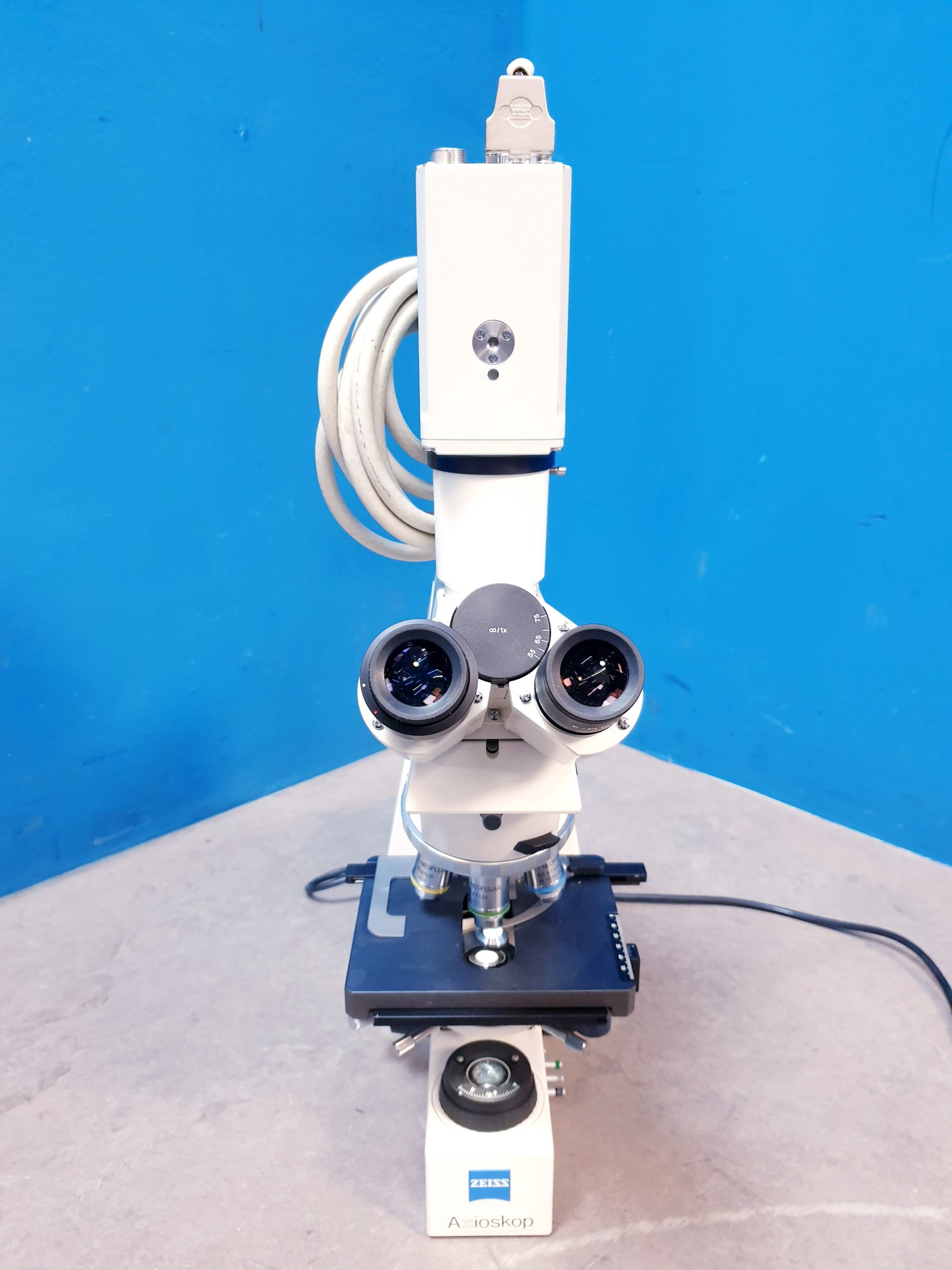 Carl Zeiss Axioskop EL-Einsatz 4514 85 Labormikroskop + Software thumbnail 11