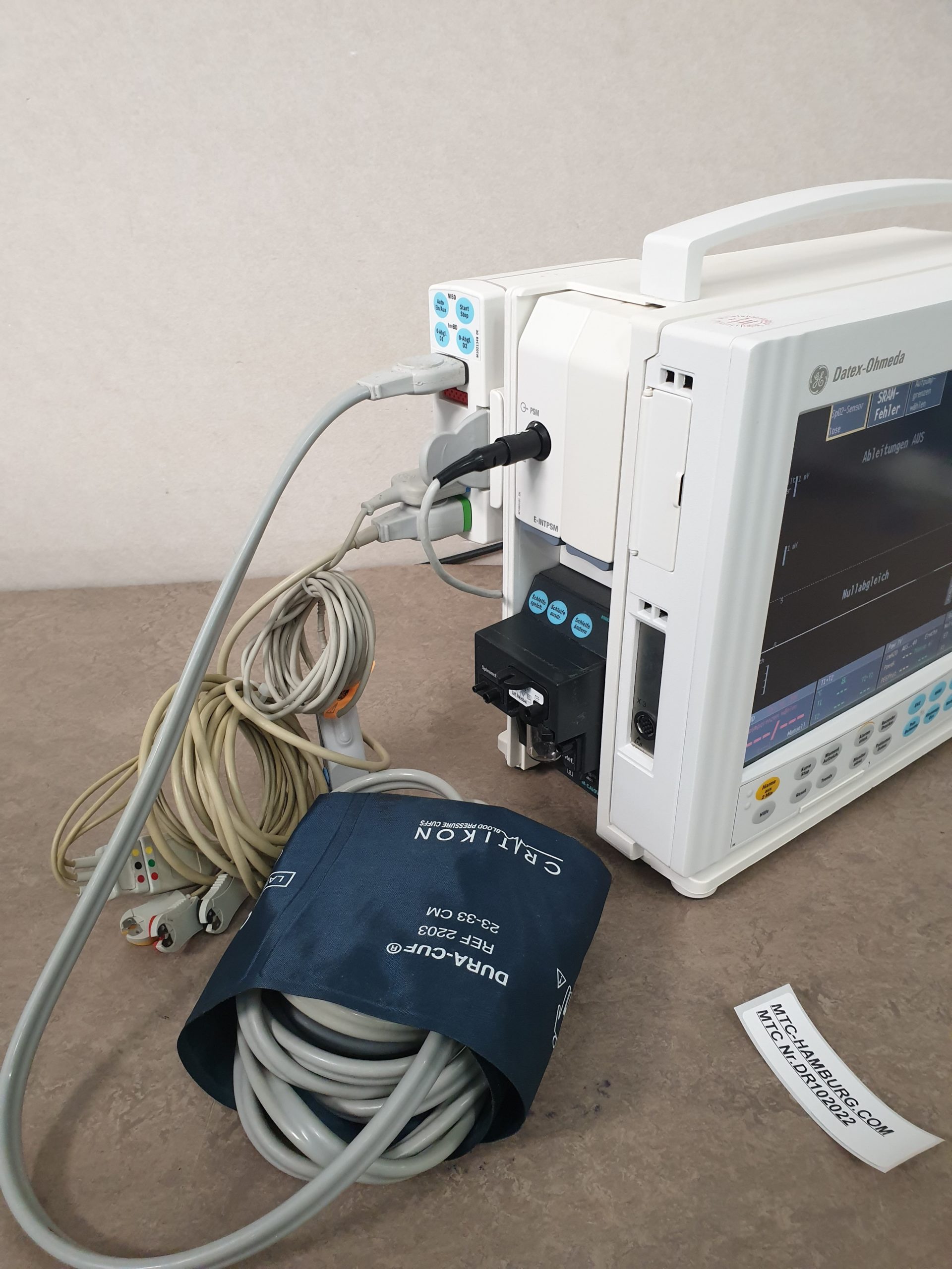 GE HEALTHCARE Datex Ohmeda Monitor F-CM1-04 – // F-CMC1-04 + Modul E-PSMP-00 + M-CAiOV Spirometrie Modul – thumbnail 6