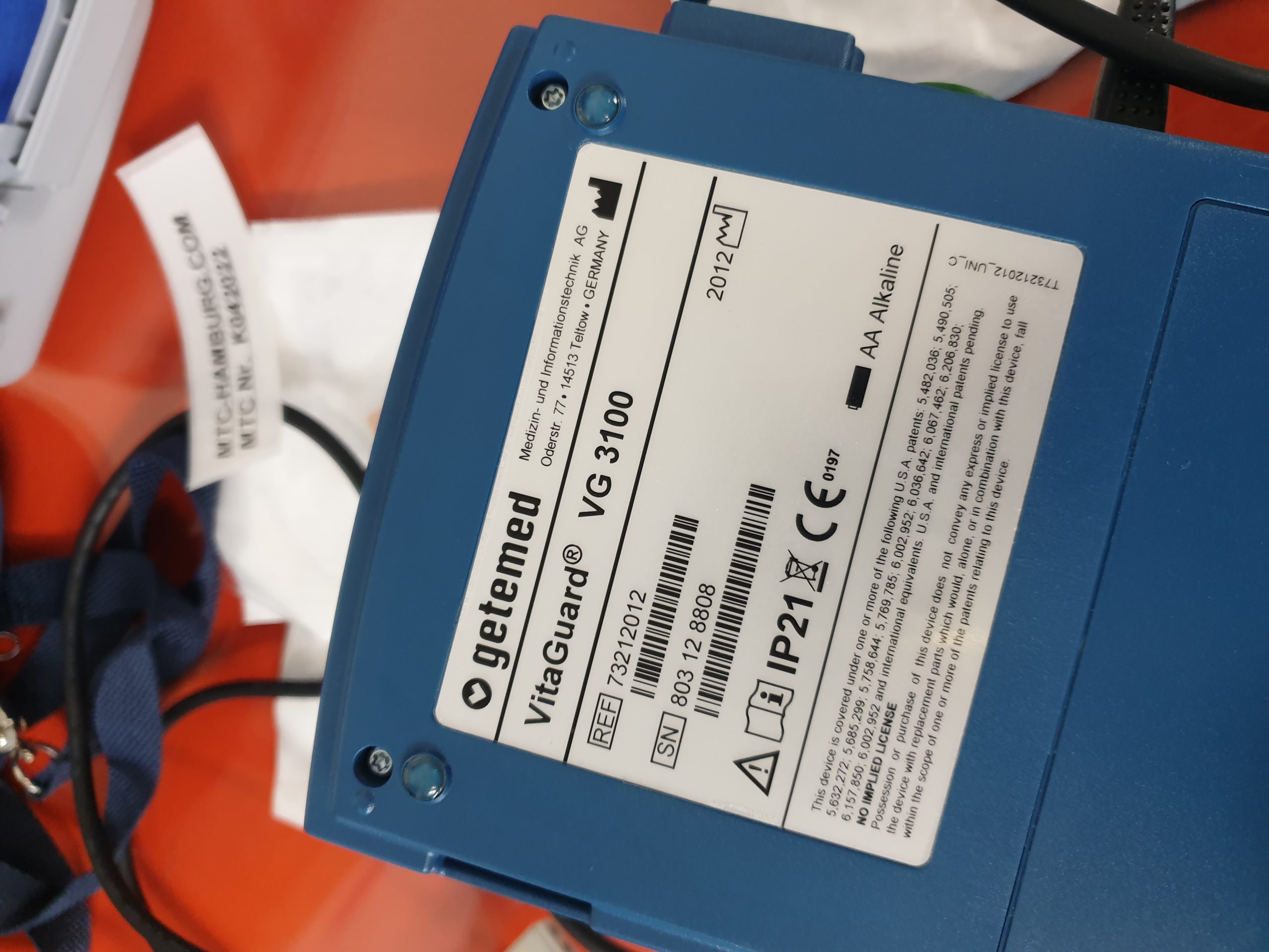 Getemed VitaGuard VG3100 Überwachungsmonitor Herz-, Atmungs- und SPO2-Überwachung thumbnail 6