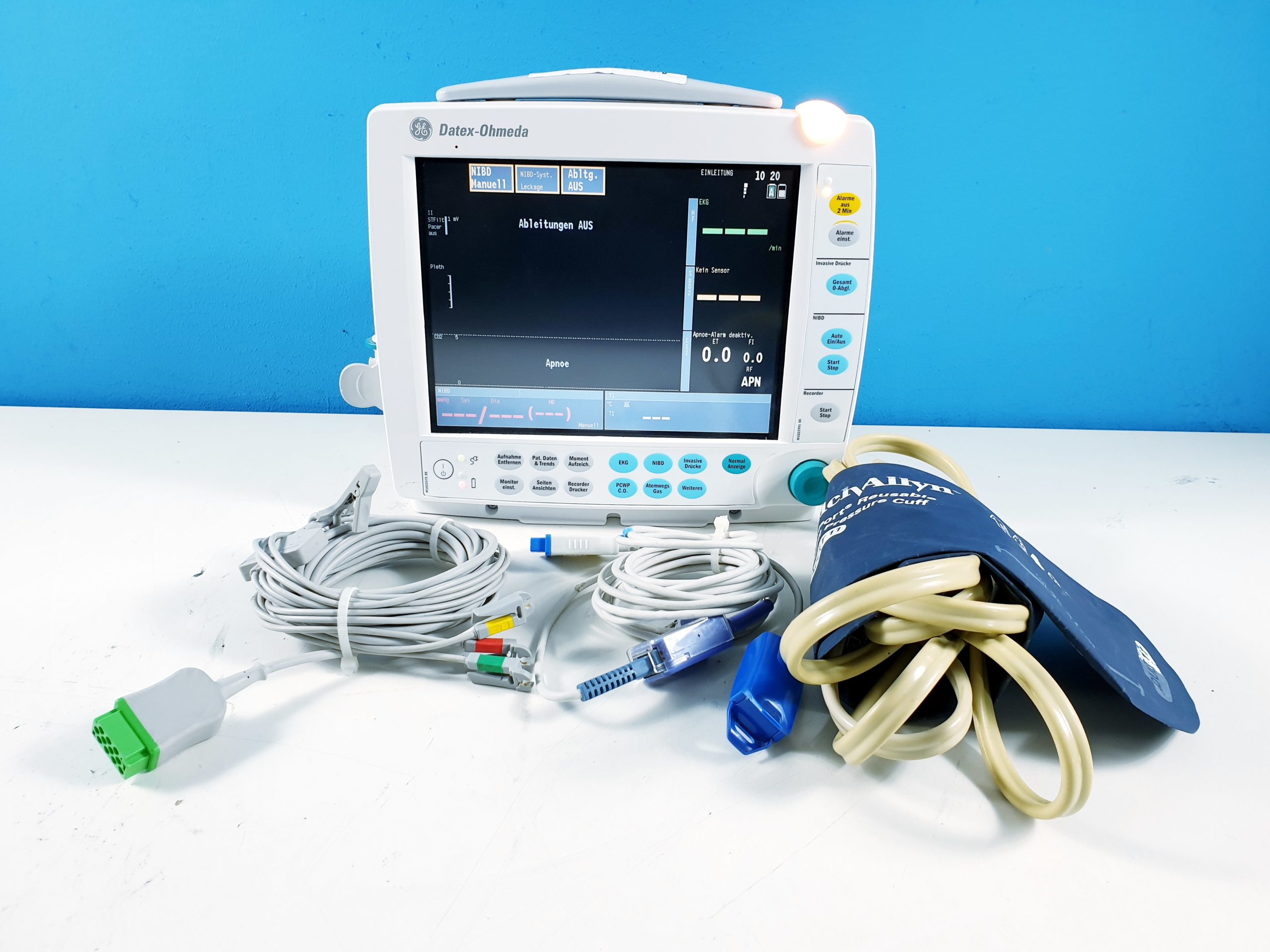 GE DATEX OHMEDA F-FMW-00 S5 Patient Monitor EtCO2, BP SpO2 ECG Anesthesia Monitor — image 1 of 8