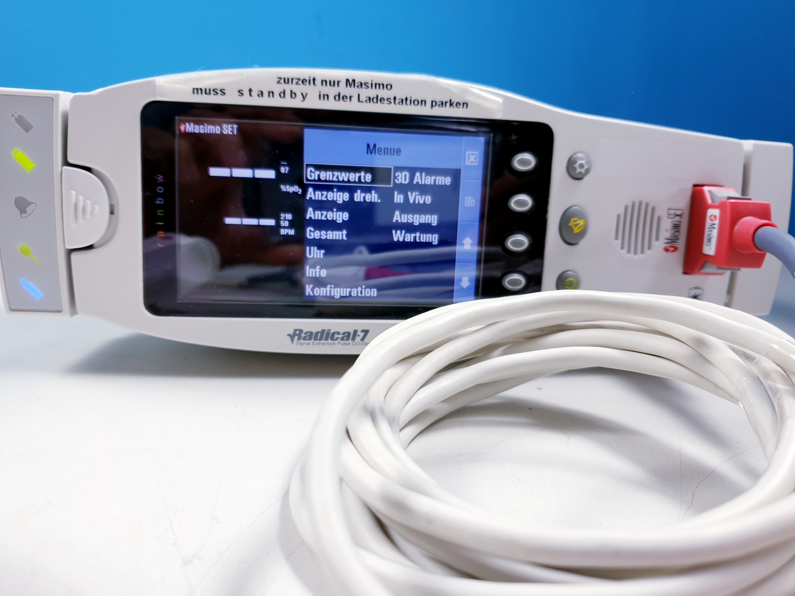 Masimo Radical 7 Rainbow / Radical-7 SpO2 Monitor mit Sensor thumbnail 2