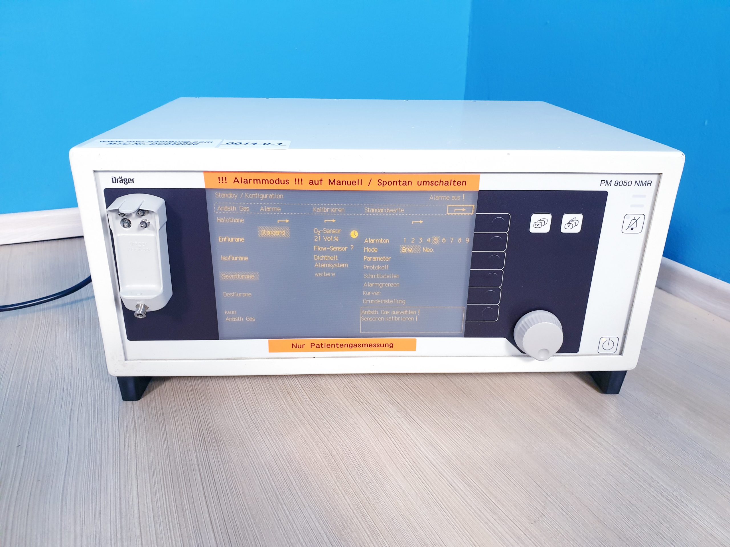Dräger Draeger PM8050 PM8050 NMR Überwachungsmonitor Atemgasmonitor — image 1 of 3