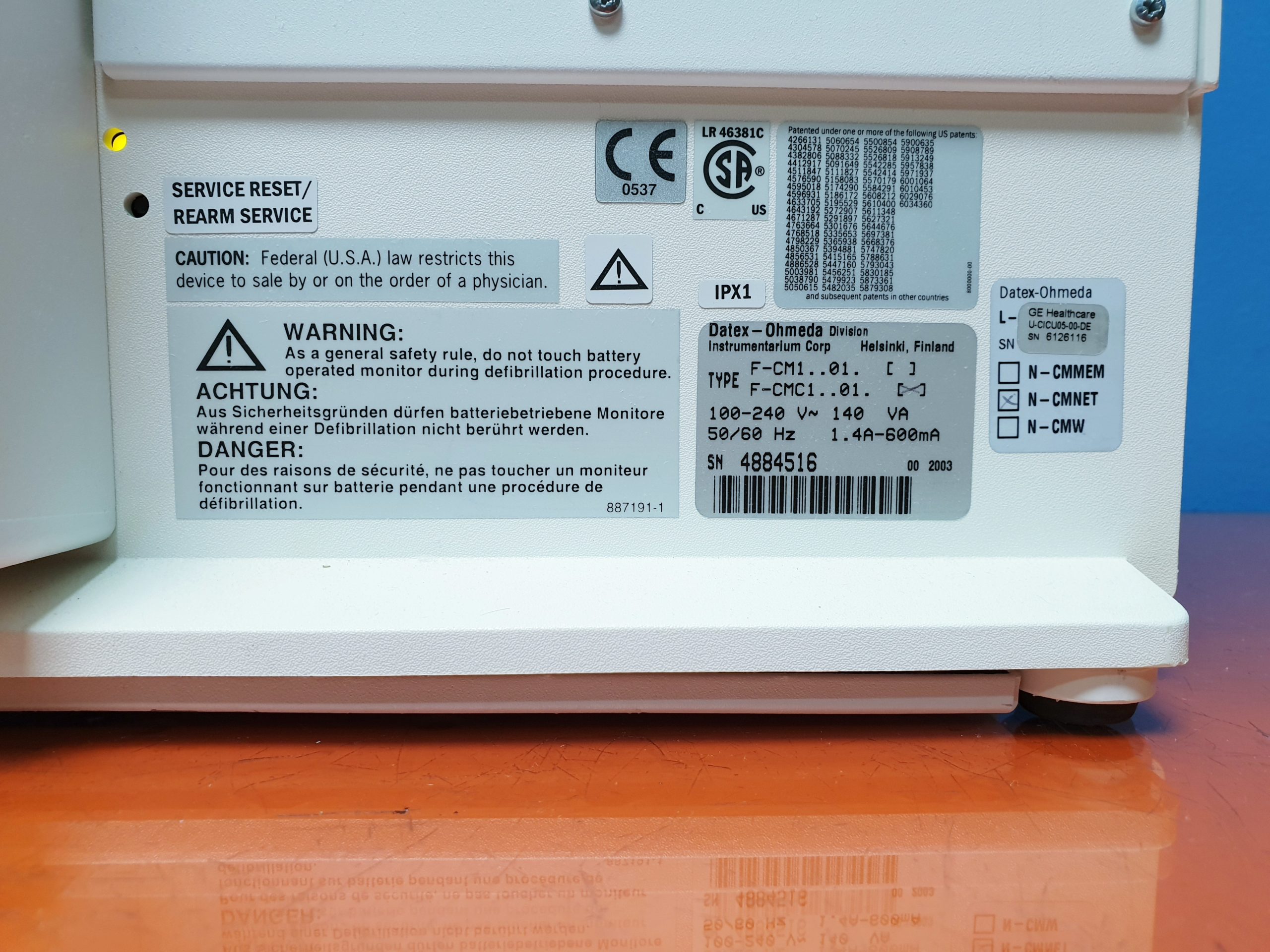GE Datex Ohmeda S5 // S/5 // F-CMC1..01. // N-CMNET MIT Modul und Zubehör thumbnail 6