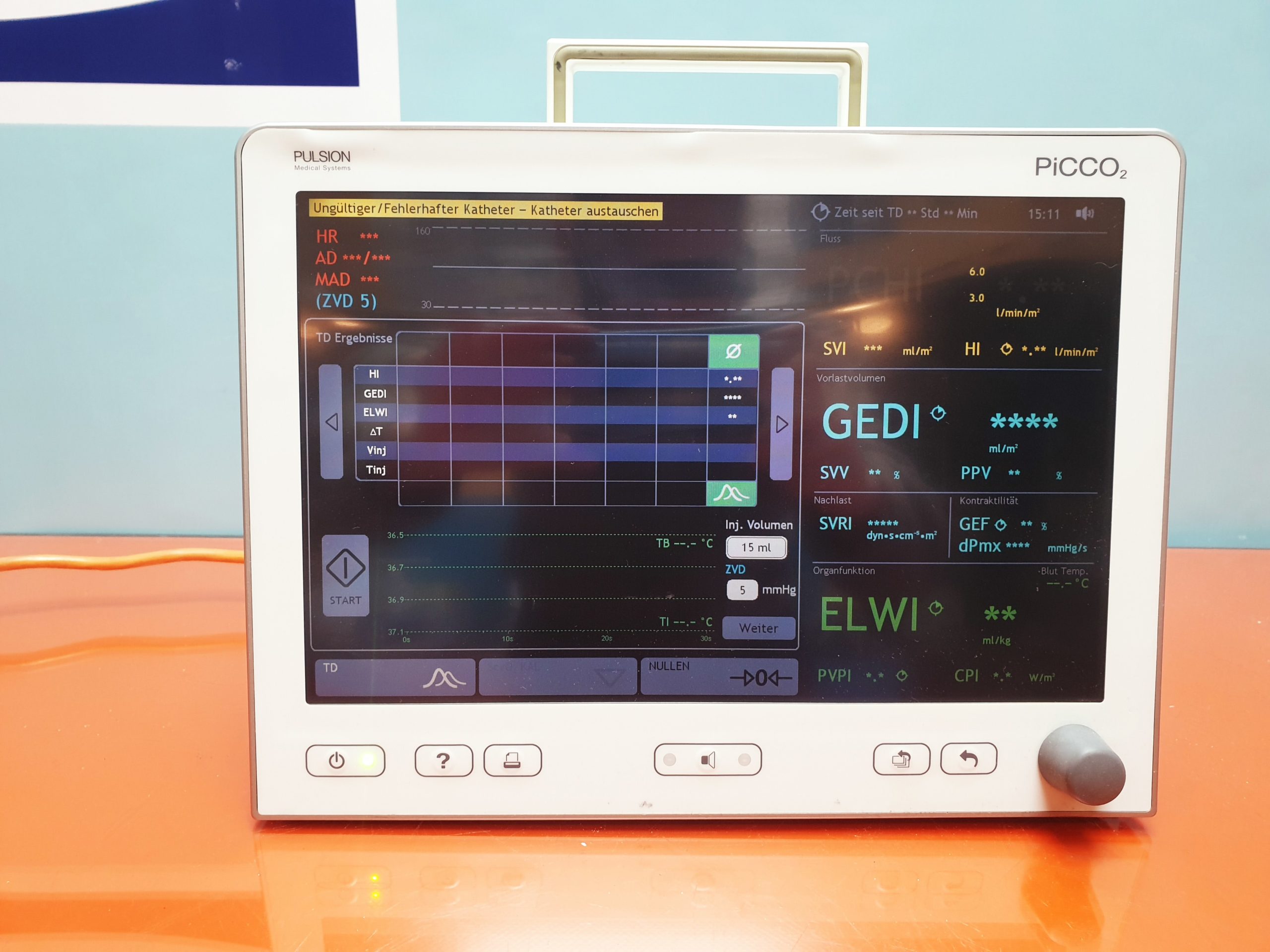 Pulsion Picco2 Picco 2 Patientenmonitor // Überwachungsmonitor SW: V3.1.0.8 A — image 1 of 8