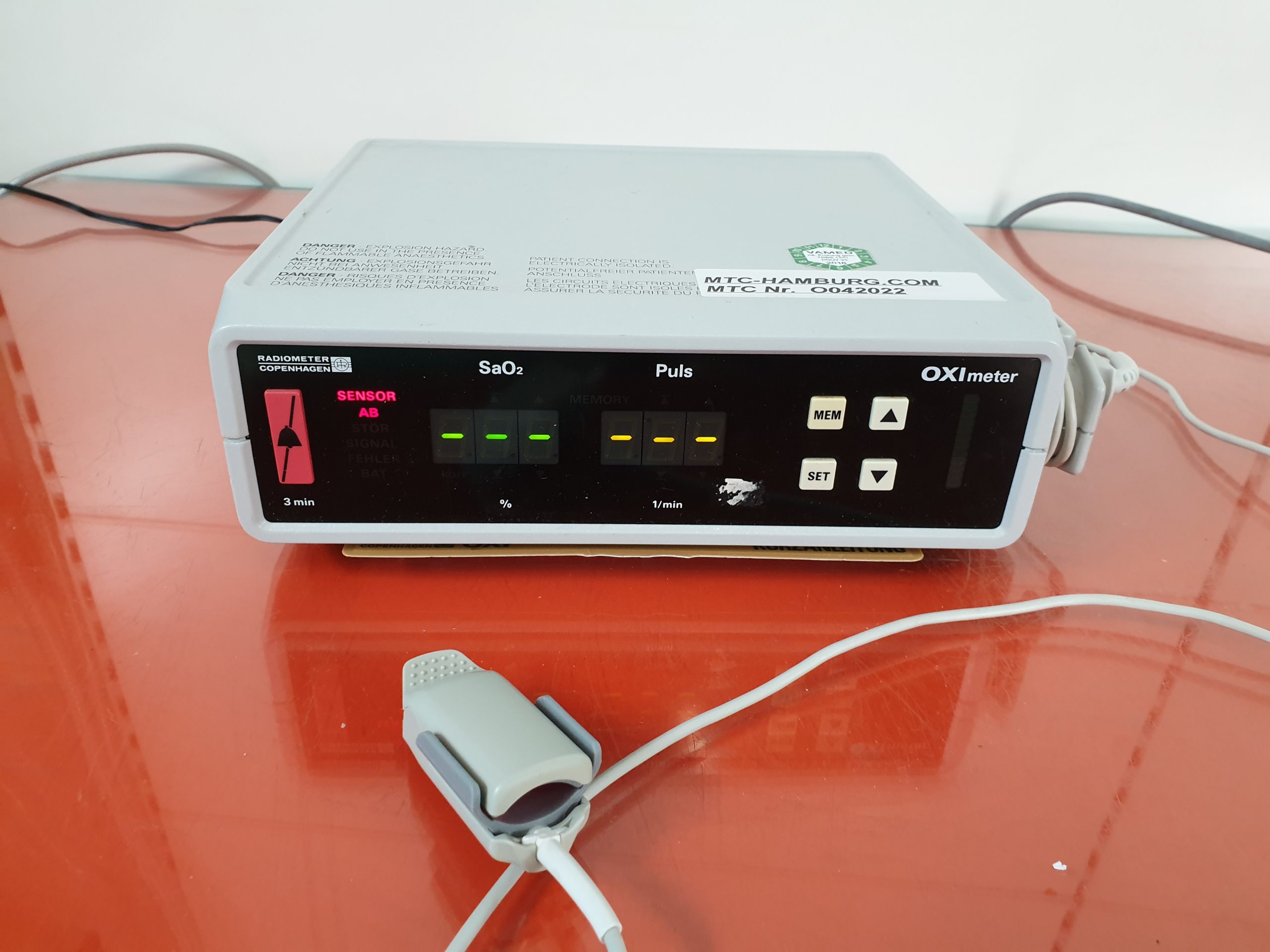 Radiometer Copenhagen OXImeter OXI3 mit SpO2 Sensor thumbnail 4