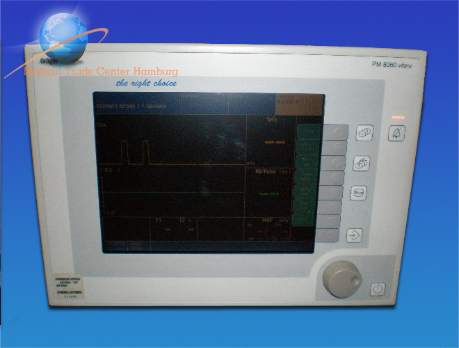 Dräger Komplettes Patientenüberwachungssystem /Monitor PM 8060 VITARA / Paramerbox Pb 8800 / Netzteil thumbnail 2