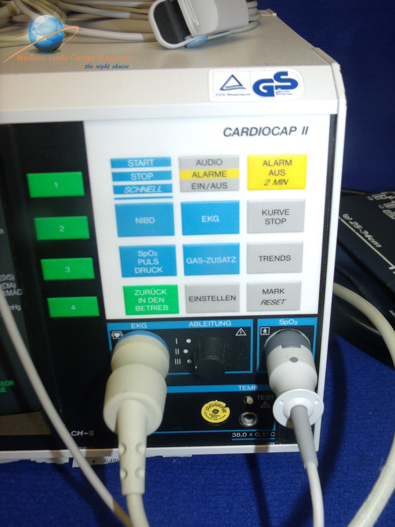 Datex Cardiocap II Monitor mit SpO2, EKG, und Blutdruckmanchette -02 thumbnail 2