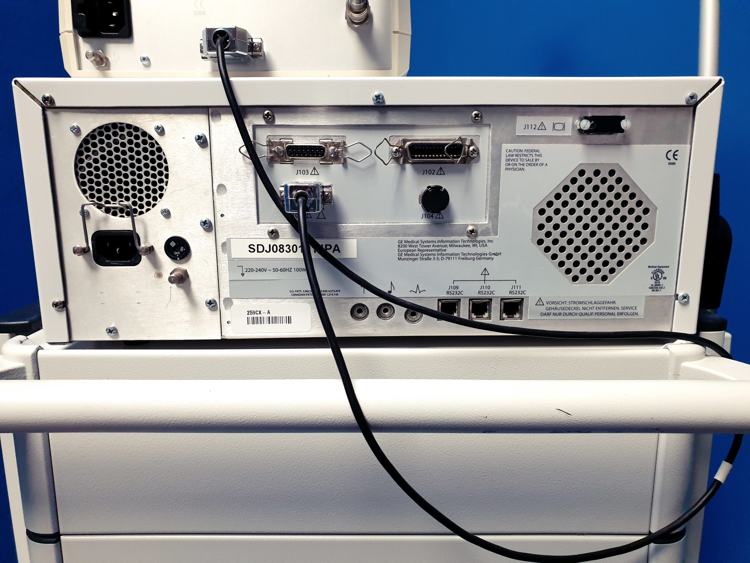 GE Corometrics 250CX Series Fetal // Mutter Monitor + T800E + Zubehör thumbnail 7