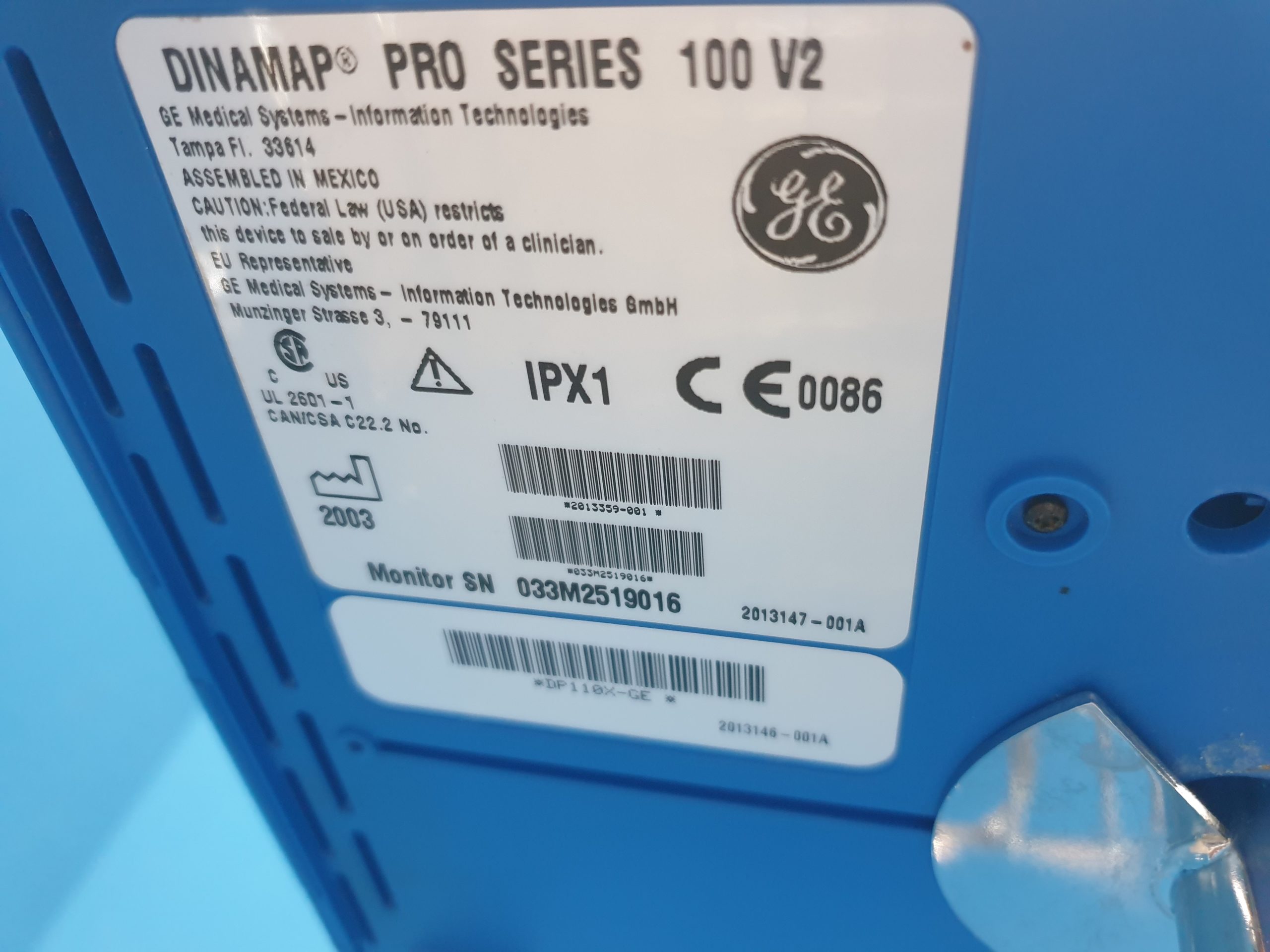 Ge Carescape Dynamap V100 Vitalzeichen PatientenMonitor thumbnail 13