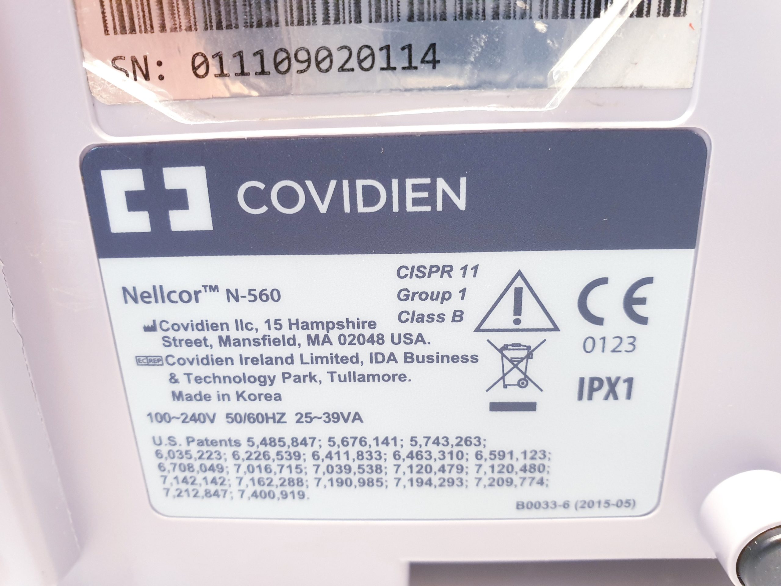 Covidien Nellcor N-560 Pulsoxymeter mit Stammkabel thumbnail 12