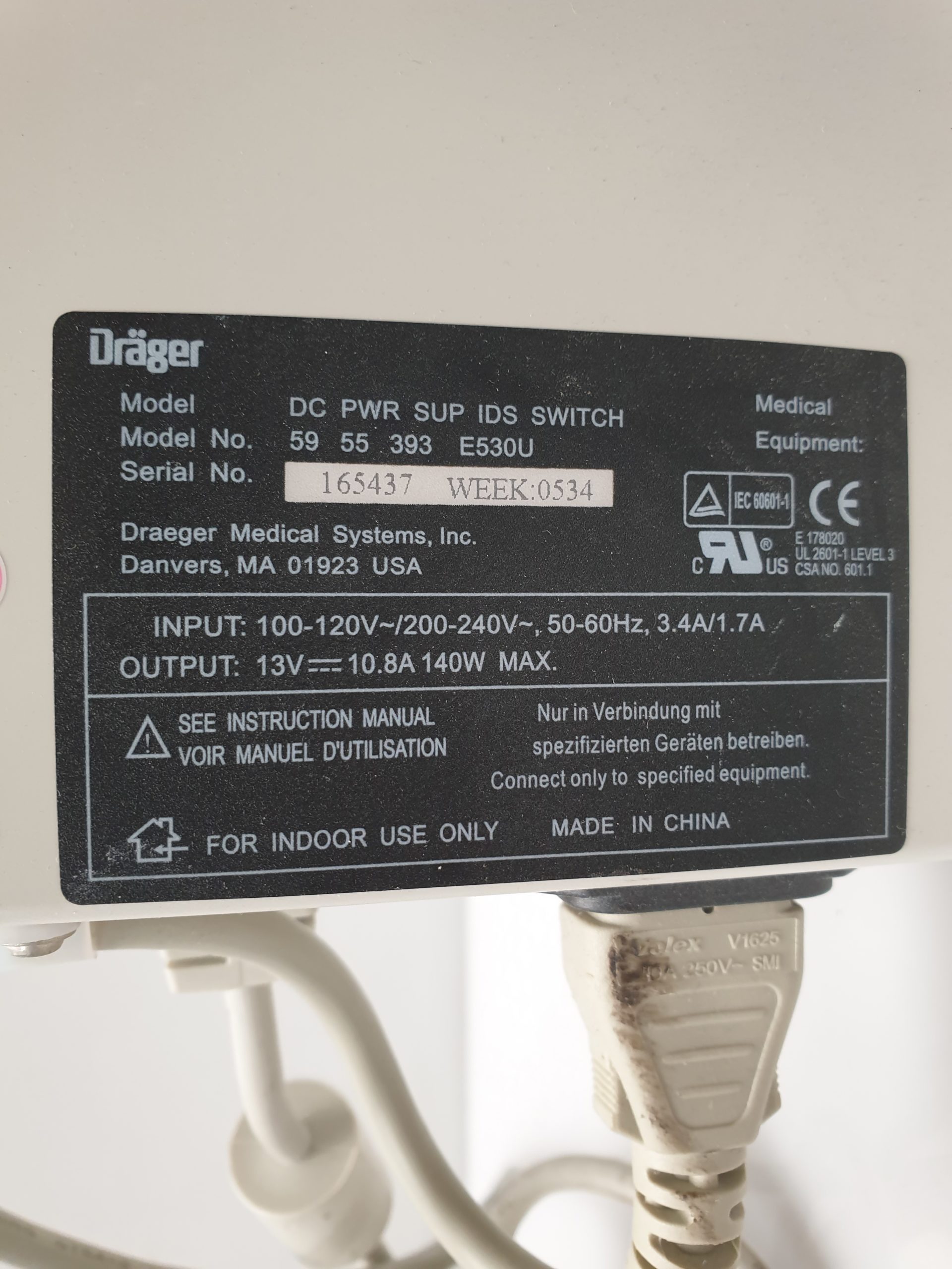 Dräger Scio Four Oxi plus mit einem Netzteil. – DEFEKT thumbnail 11
