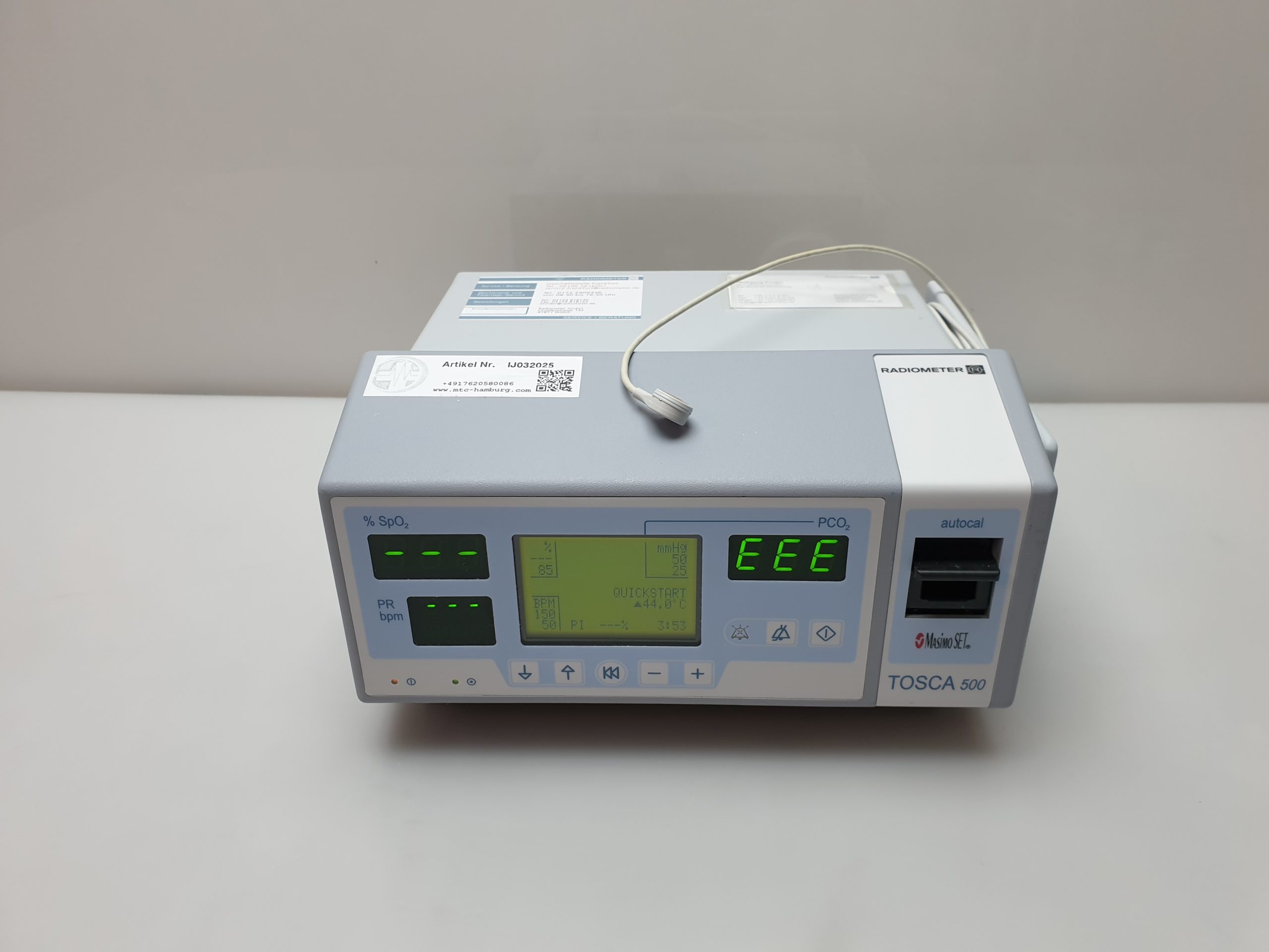 Radiometer TOSCA 500 Masimo set Spo2 Pco 2 Pulse Patient Oximeter Monitor Oxygen thumbnail 4