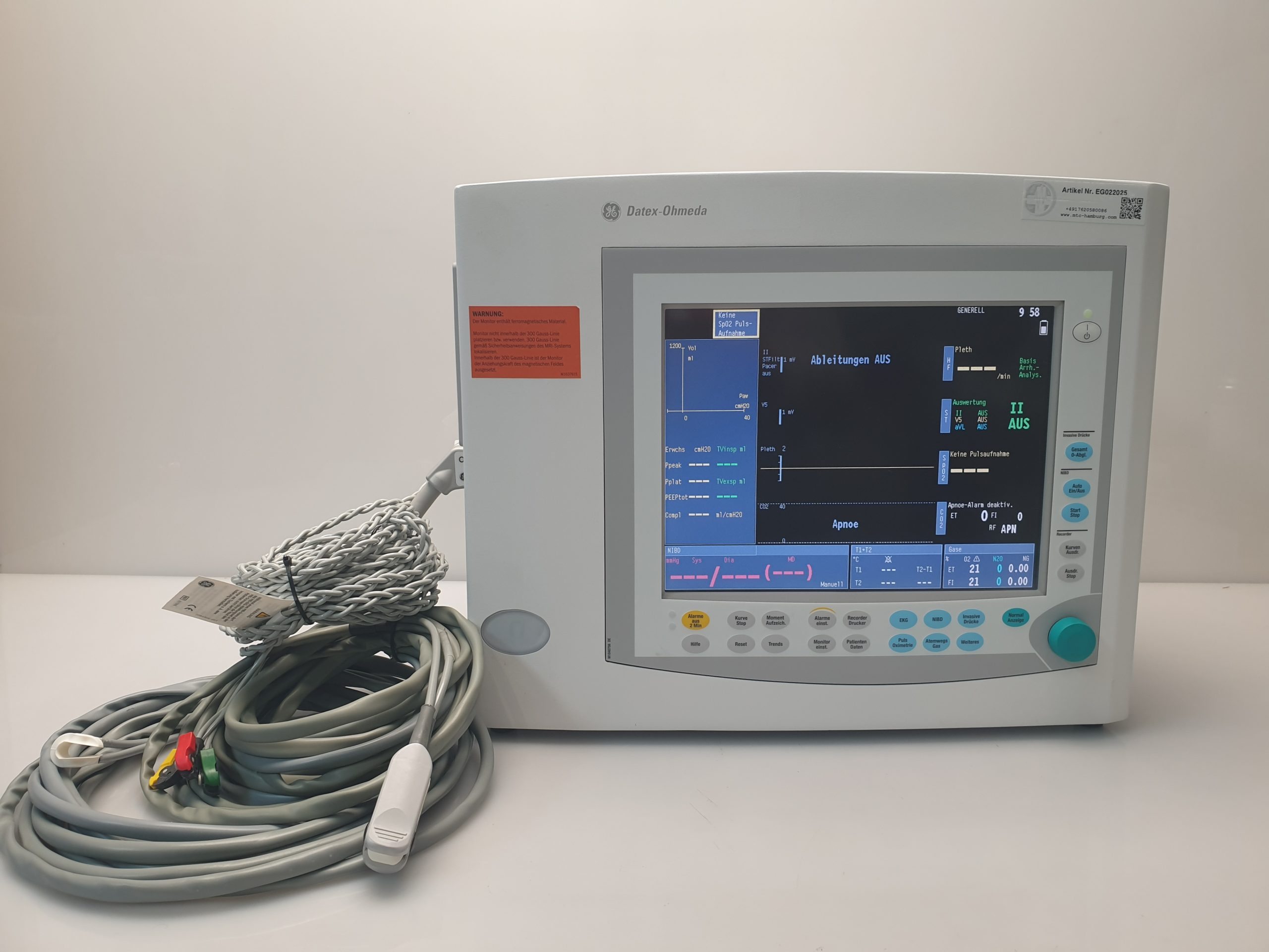 GE Datex-Ohmeda N-MRI2-01 Anesthesie MRI Patient Monitor thumbnail 7
