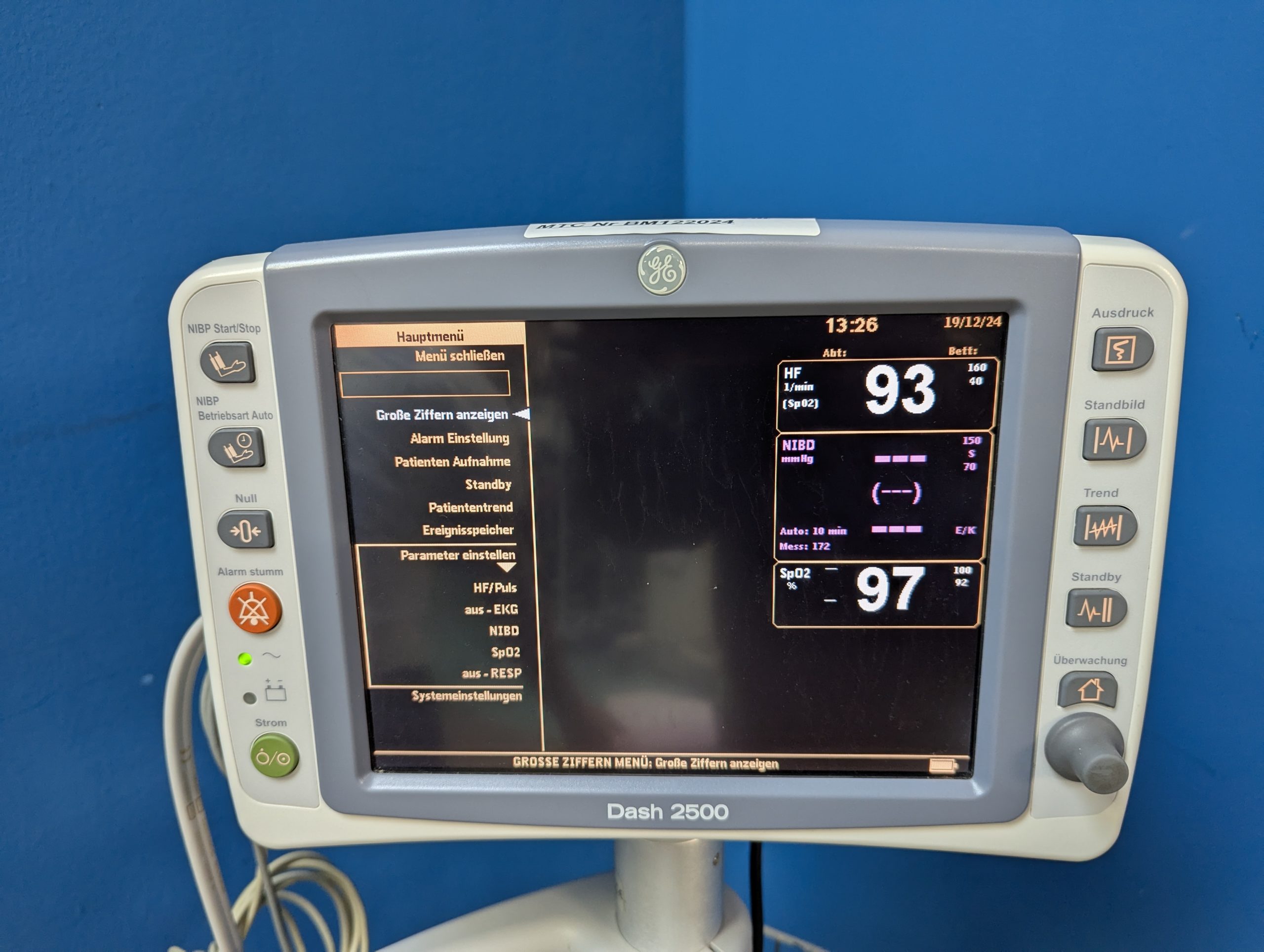 GE Dash 2500 Patienten Monitor-Überwachungsmonitor mit Fahrgestell thumbnail 5
