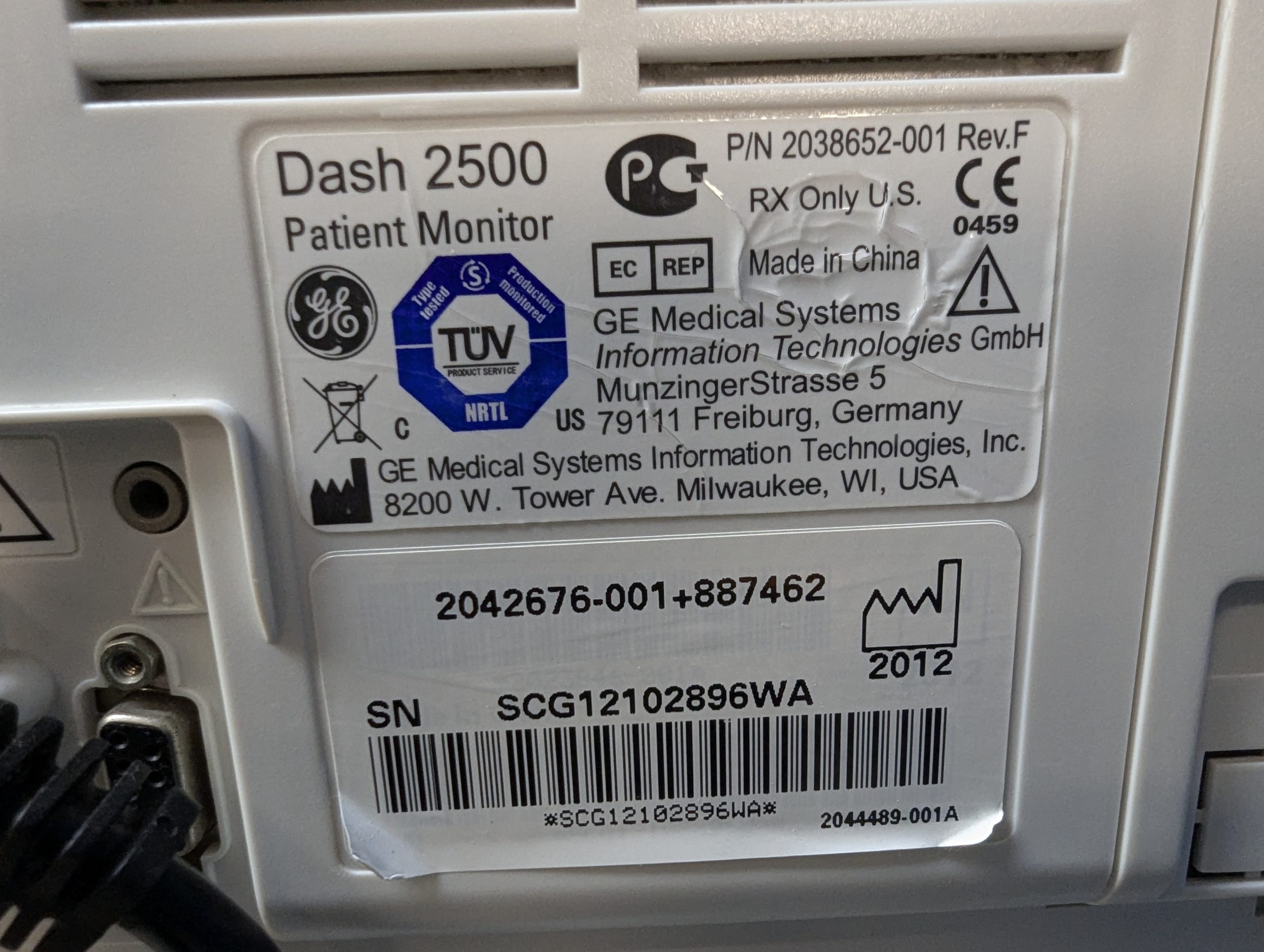 GE Dash 2500 Patienten Monitor-Überwachungsmonitor mit Fahrgestell thumbnail 11