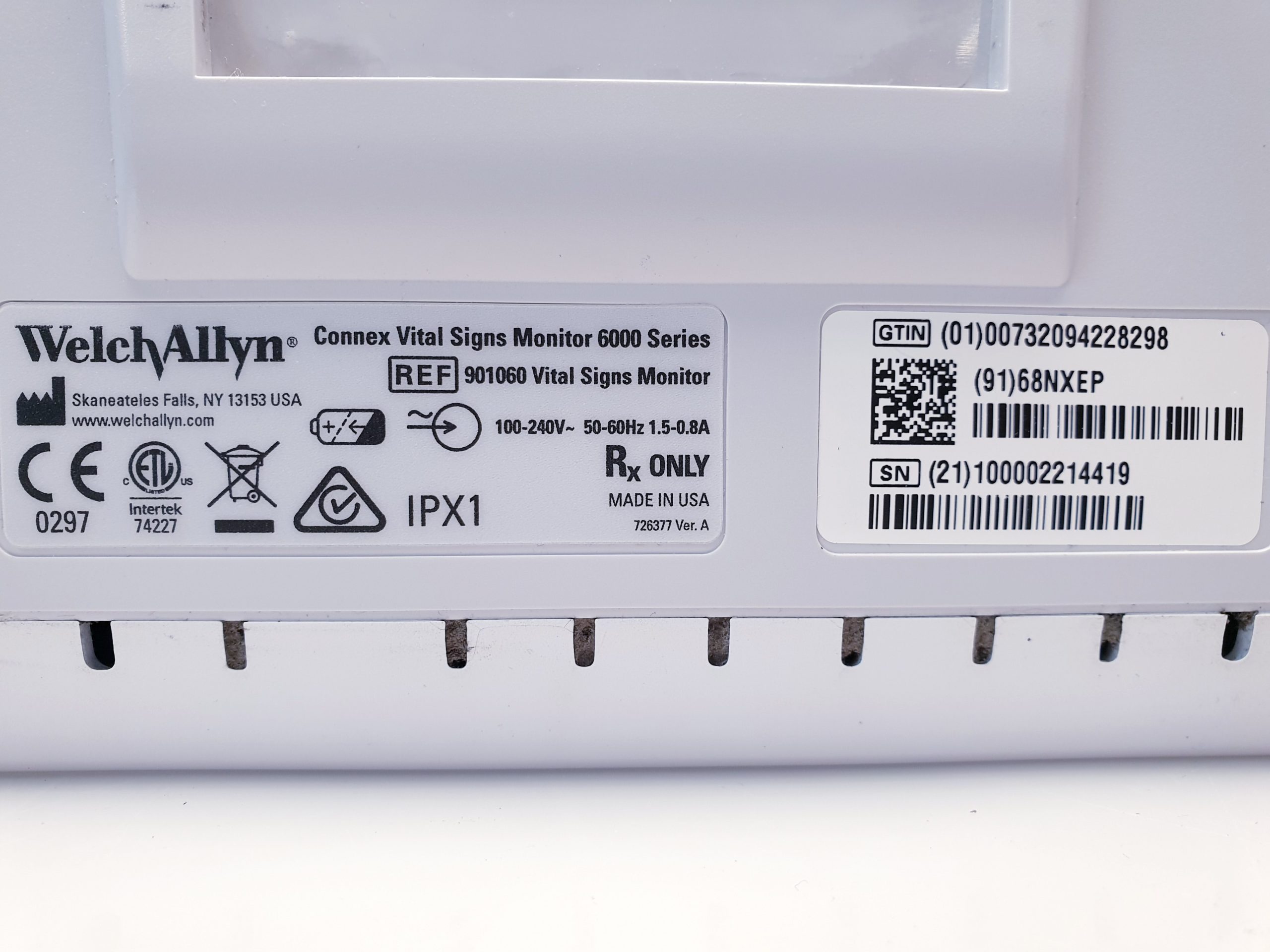 Welch allyn 6000 series vital signs Monitor thumbnail 10
