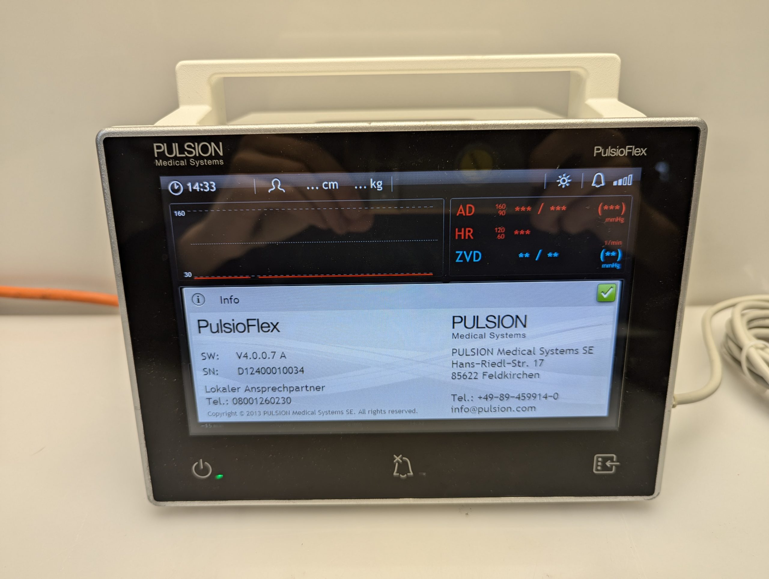 Pulsion PULSIOFLEX PC400 Überwachungsmonitor mit Zubehör thumbnail 12