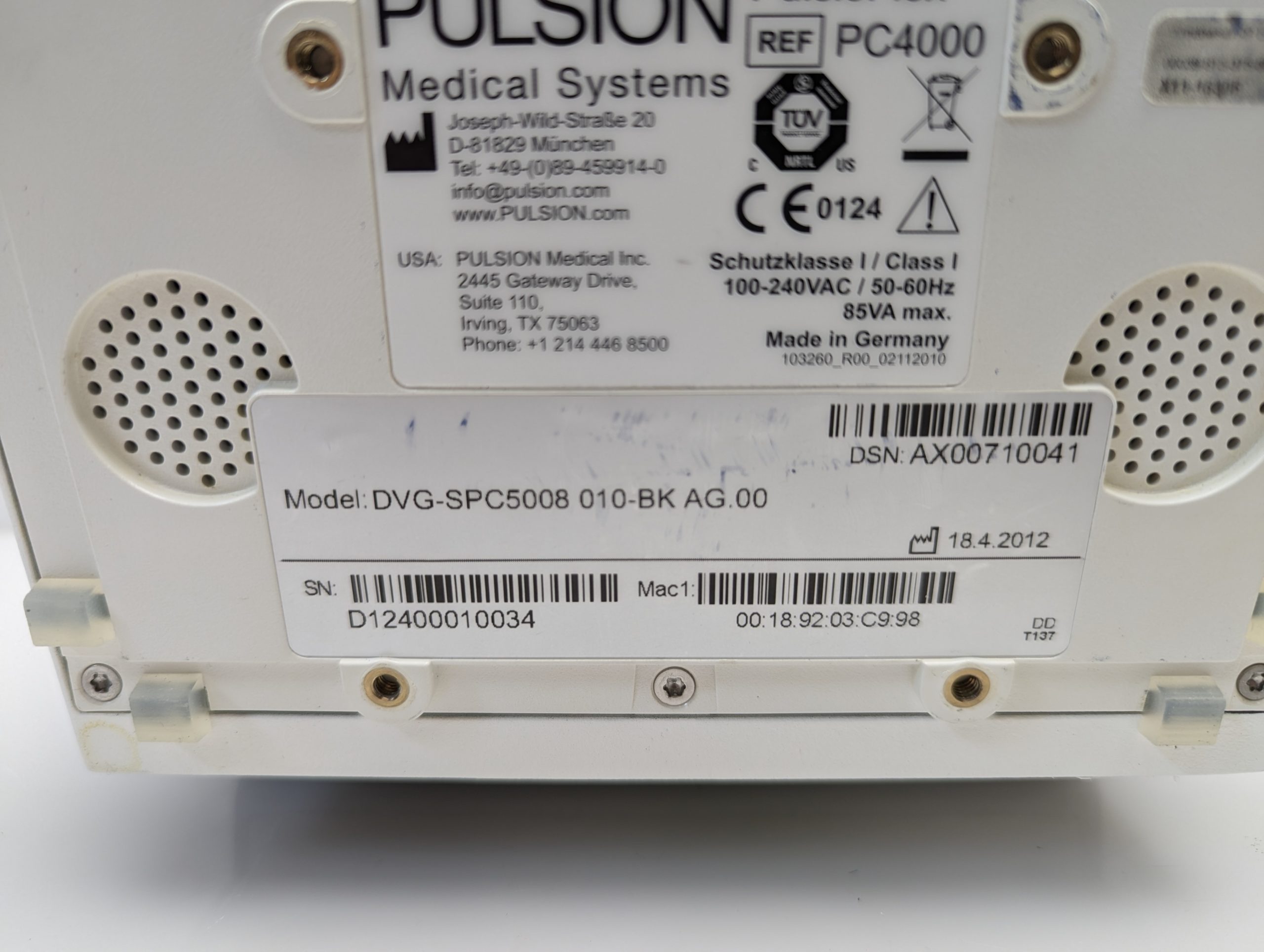 Pulsion PULSIOFLEX PC400 Überwachungsmonitor mit Zubehör thumbnail 18