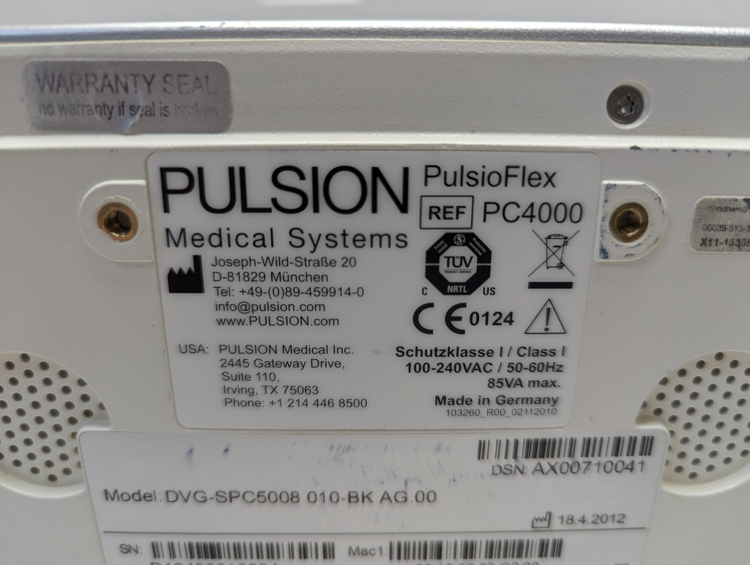 Pulsion PULSIOFLEX PC400 Überwachungsmonitor mit Zubehör thumbnail 19